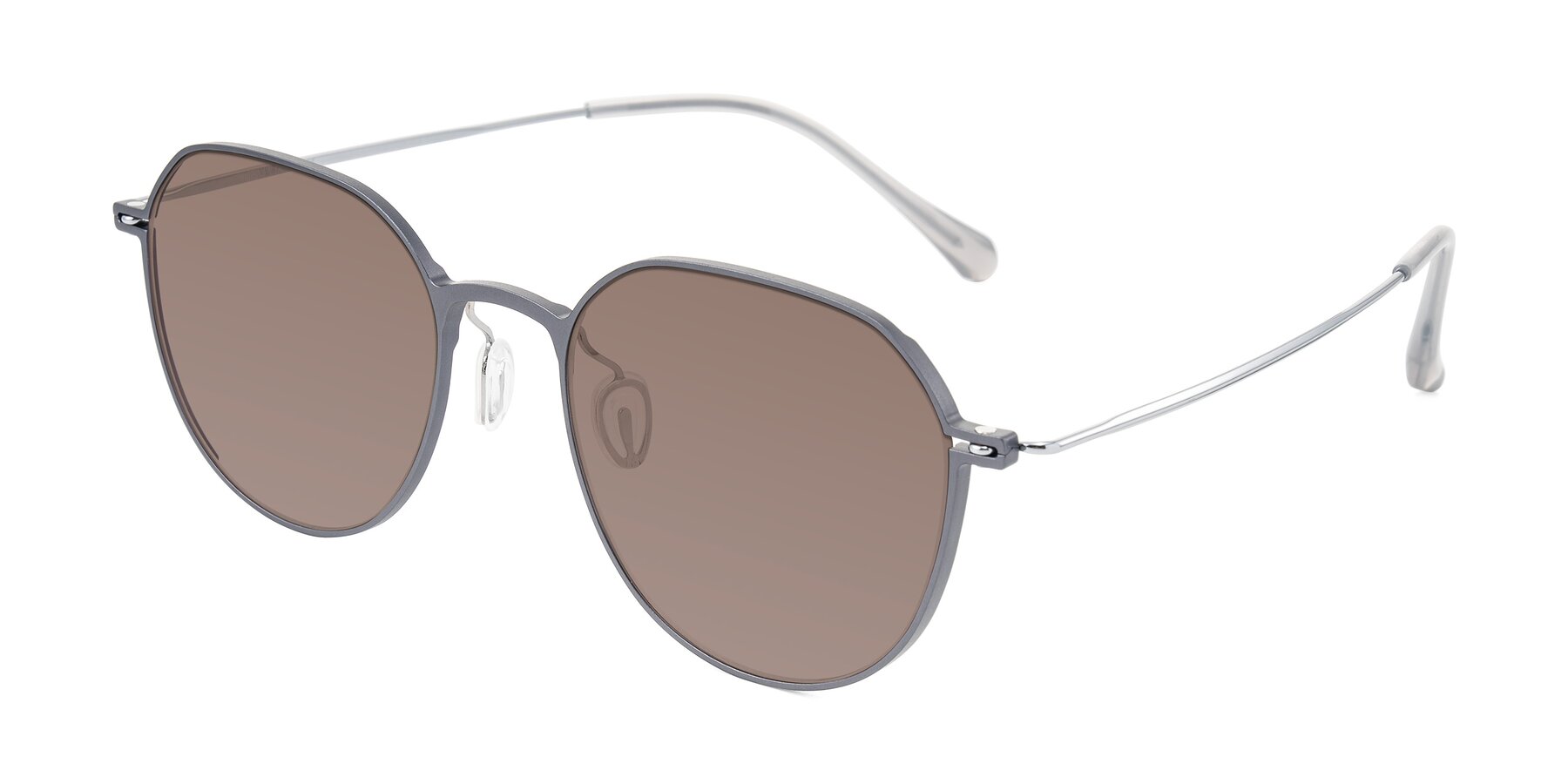 Angle of Pineda in Gray/Silver with Medium Brown Tinted Lenses