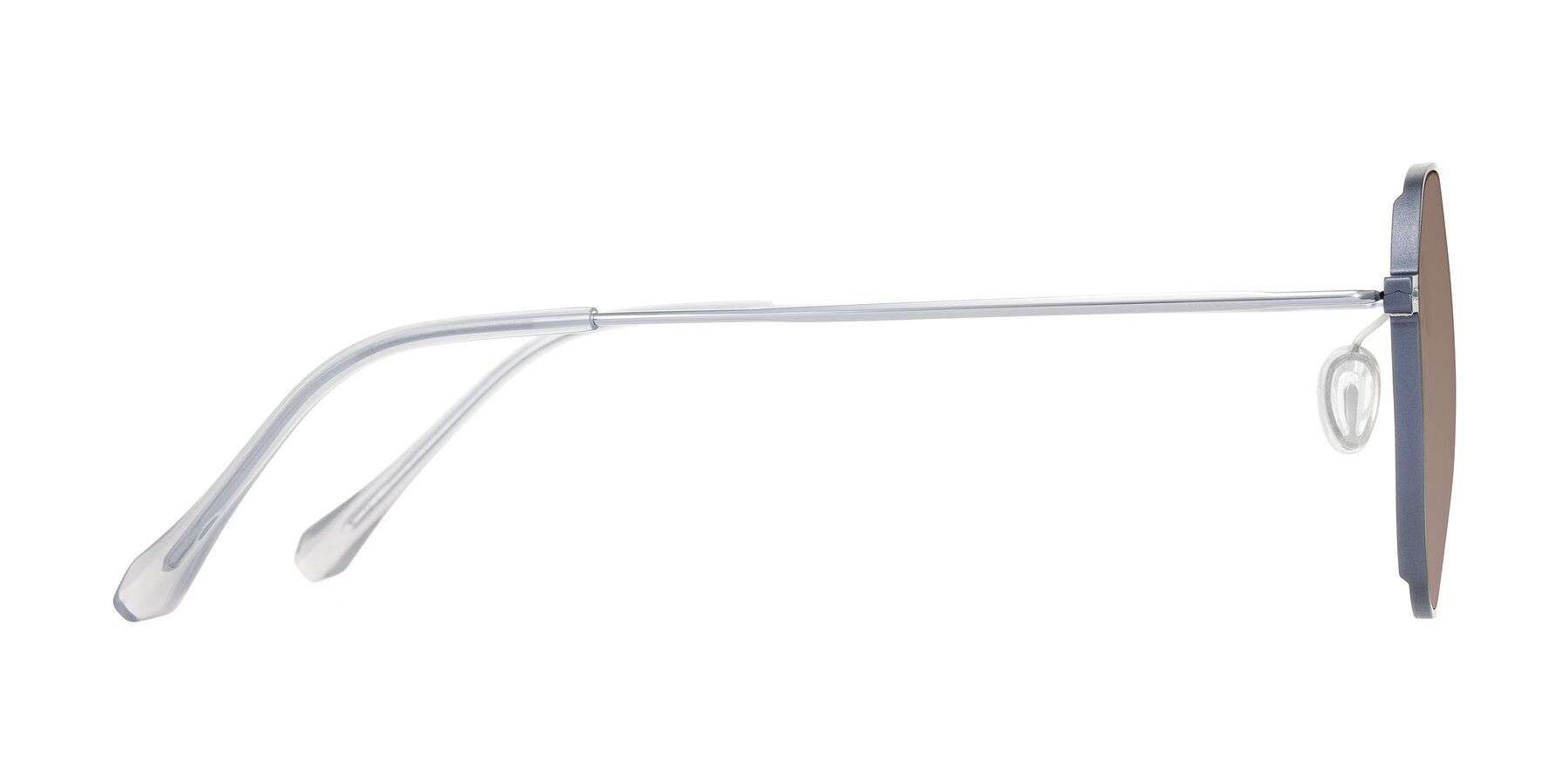 Side of Pineda in Gray/Silver with Medium Brown Tinted Lenses