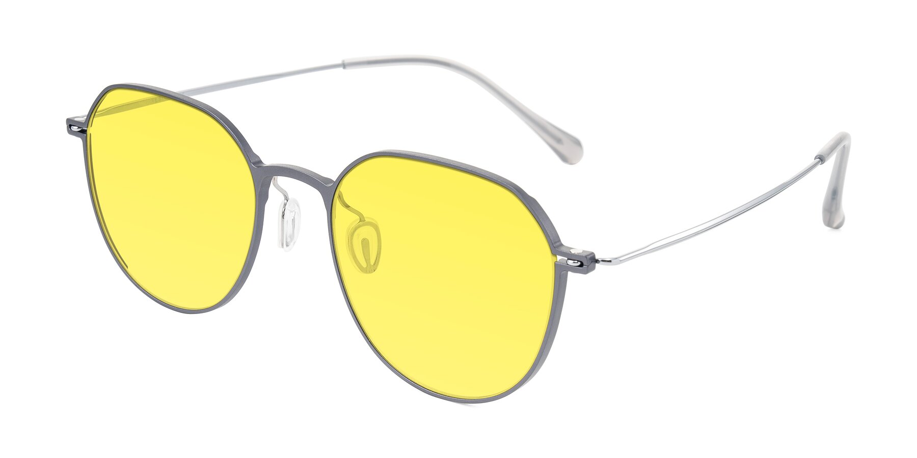 Angle of Pineda in Gray/Silver with Medium Yellow Tinted Lenses