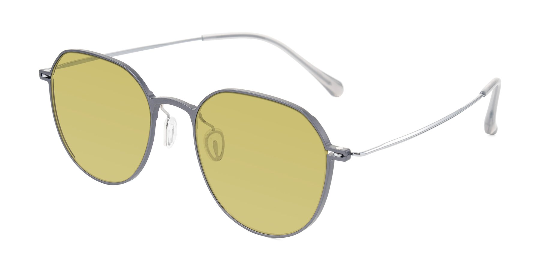 Angle of Pineda in Gray/Silver with Medium Champagne Tinted Lenses