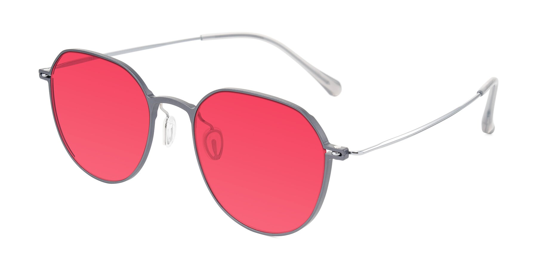 Angle of Pineda in Gray/Silver with Red Tinted Lenses