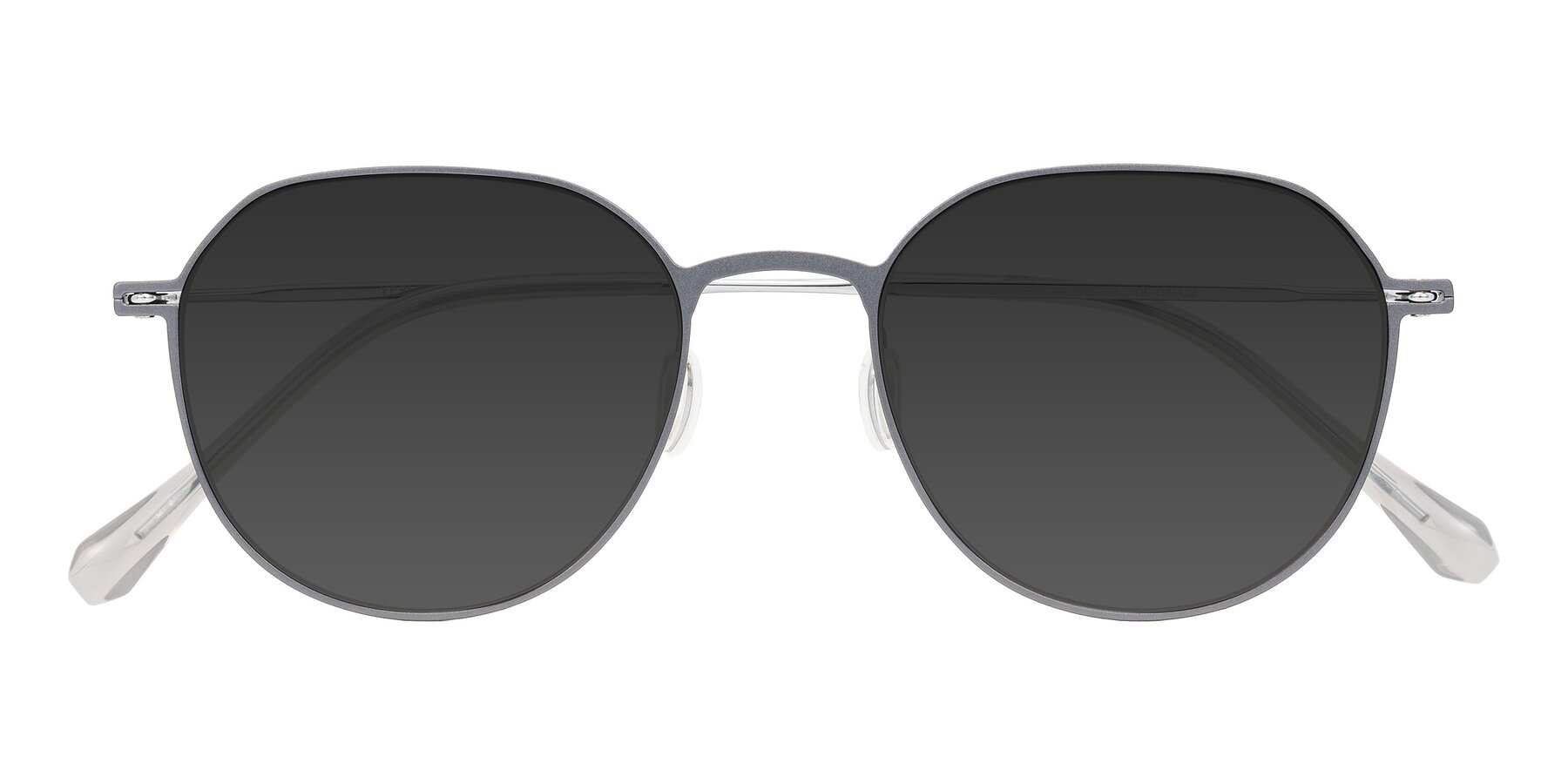 Folded Front of Pineda in Gray/Silver with Gray Tinted Lenses