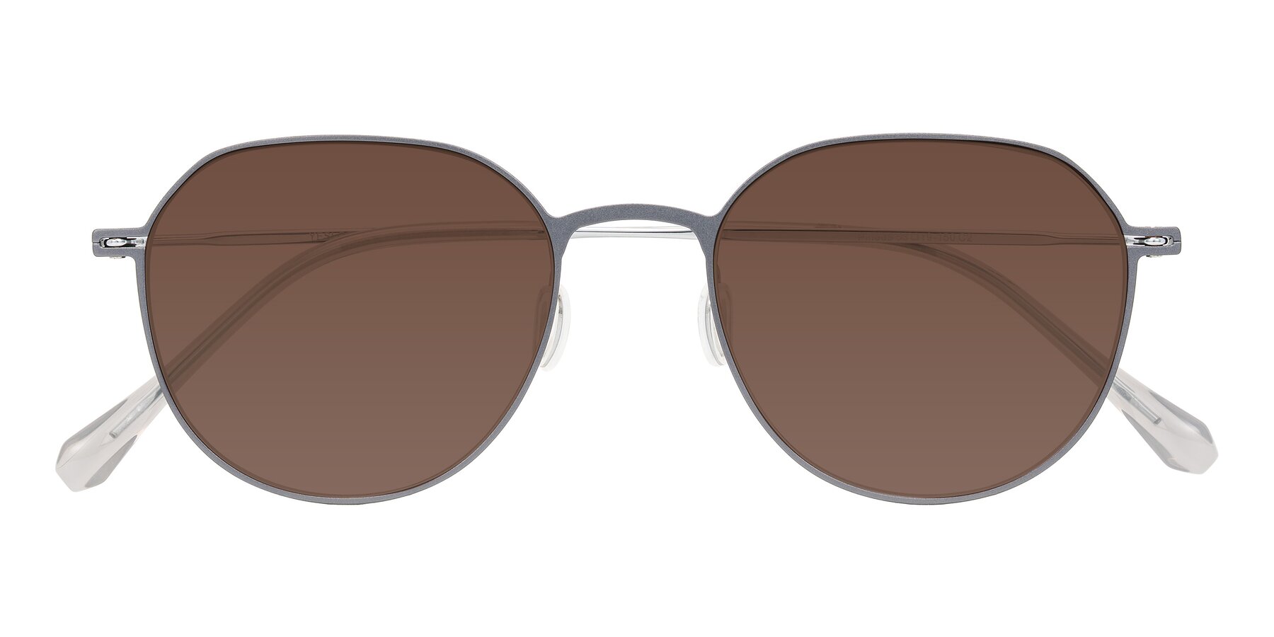 Folded Front of Pineda in Gray/Silver with Brown Tinted Lenses