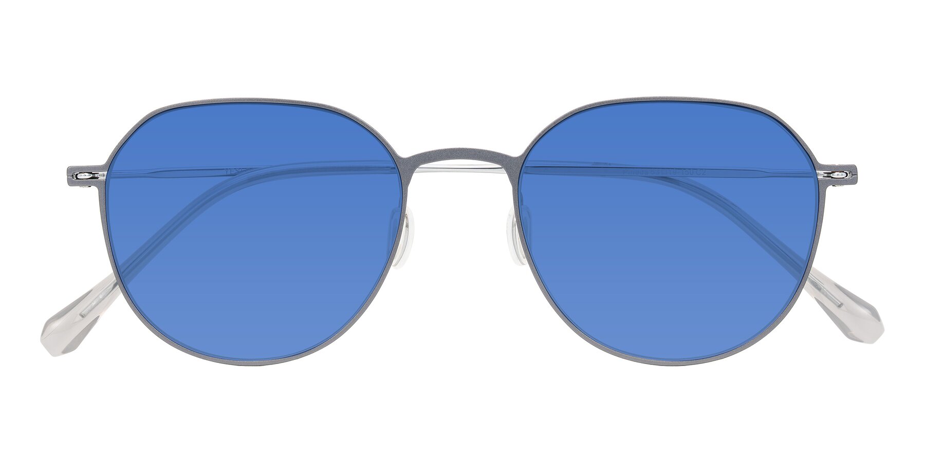 Folded Front of Pineda in Gray/Silver with Blue Tinted Lenses