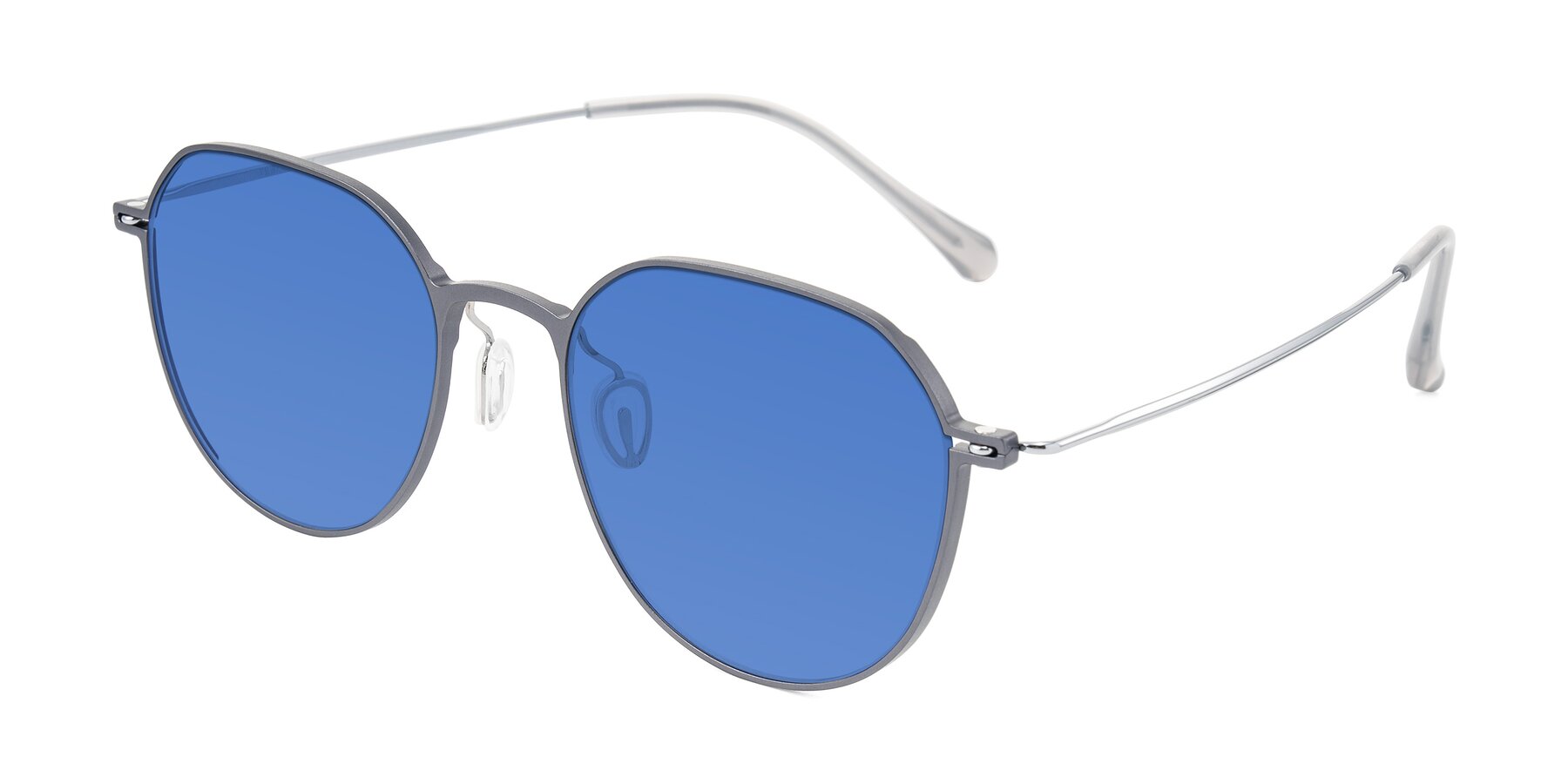 Angle of Pineda in Gray/Silver with Blue Tinted Lenses