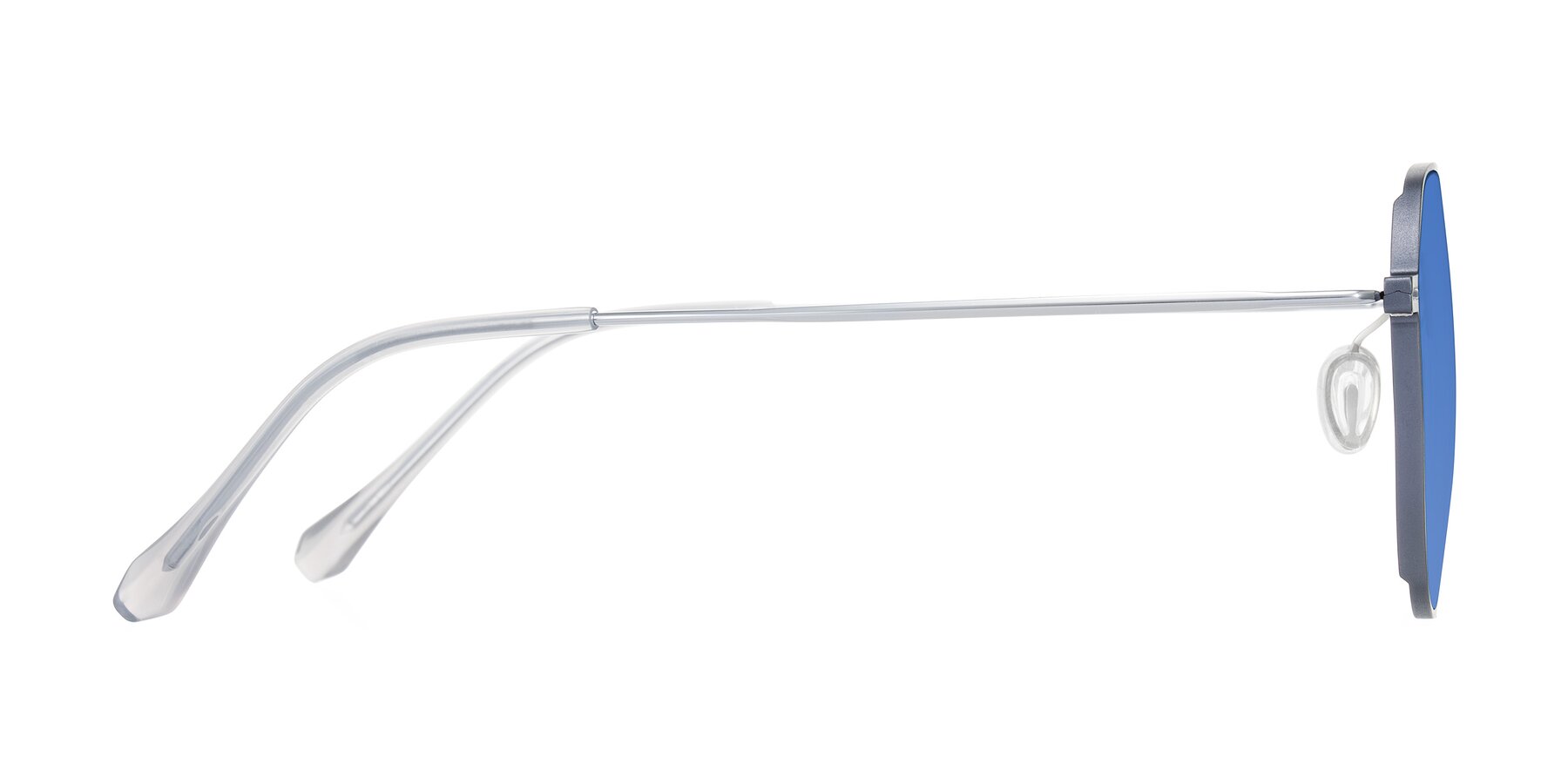 Side of Pineda in Gray/Silver with Blue Tinted Lenses