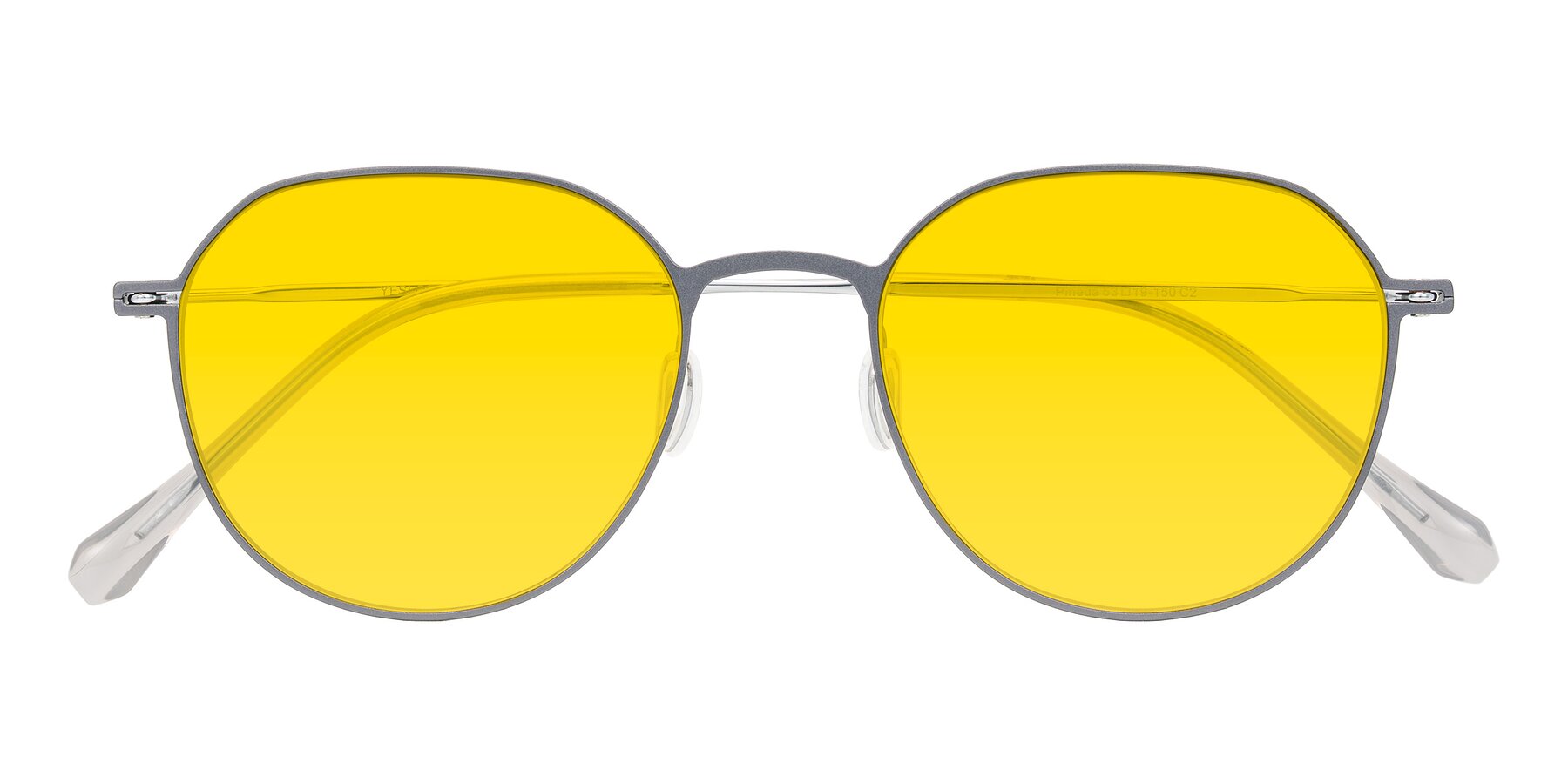 Folded Front of Pineda in Gray/Silver with Yellow Tinted Lenses