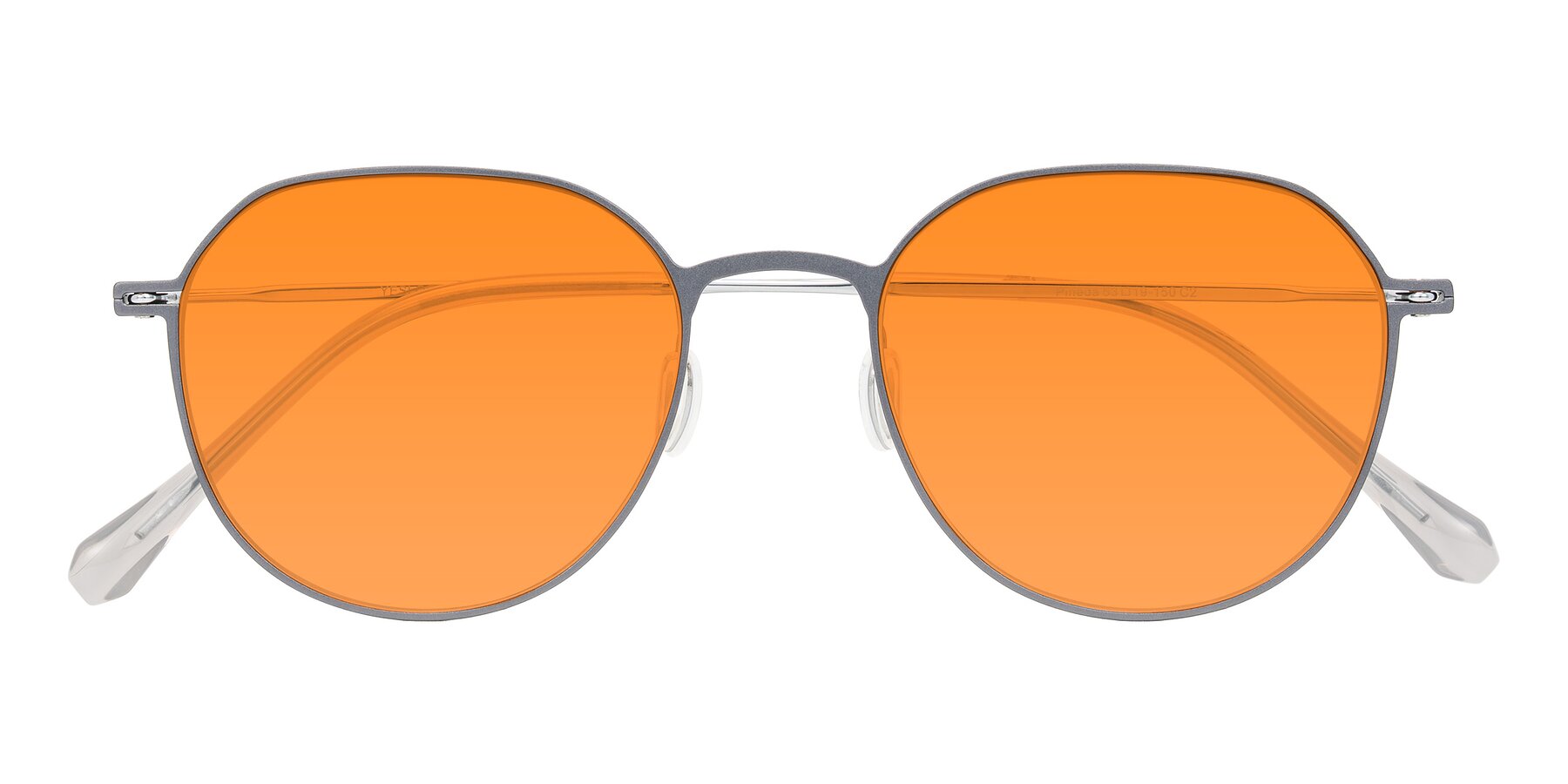 Folded Front of Pineda in Gray/Silver with Orange Tinted Lenses