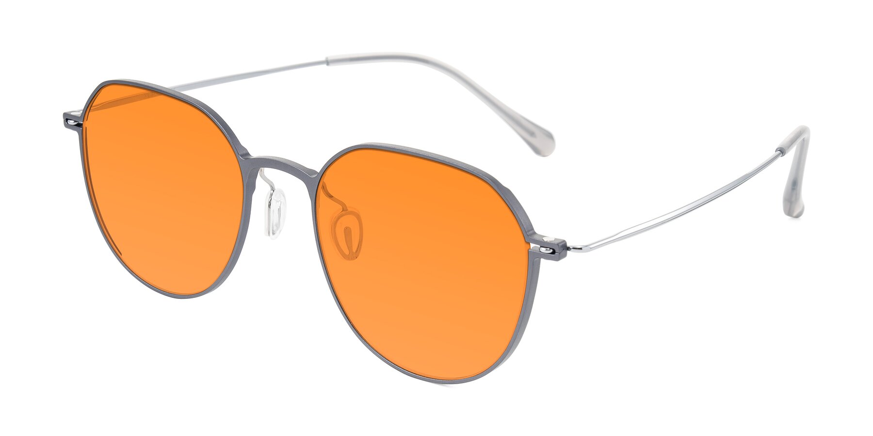 Angle of Pineda in Gray/Silver with Orange Tinted Lenses