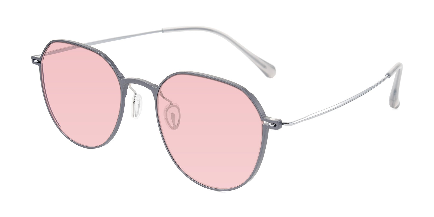 Angle of Pineda in Gray/Silver with Light Garnet Tinted Lenses