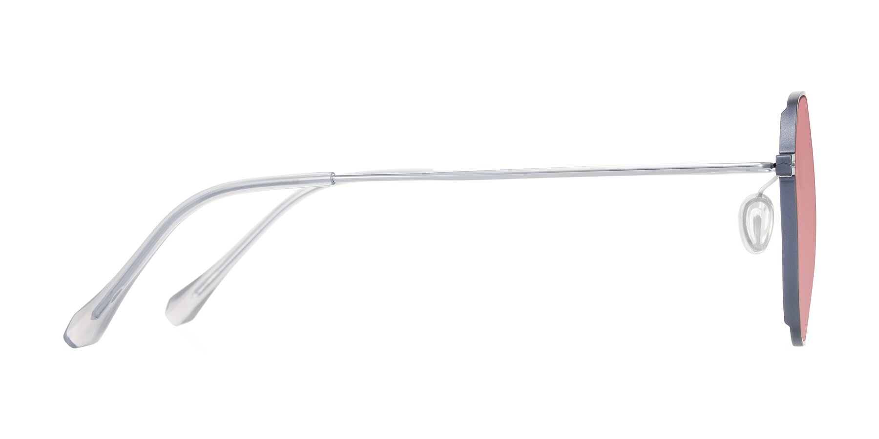 Side of Pineda in Gray/Silver with Medium Garnet Tinted Lenses