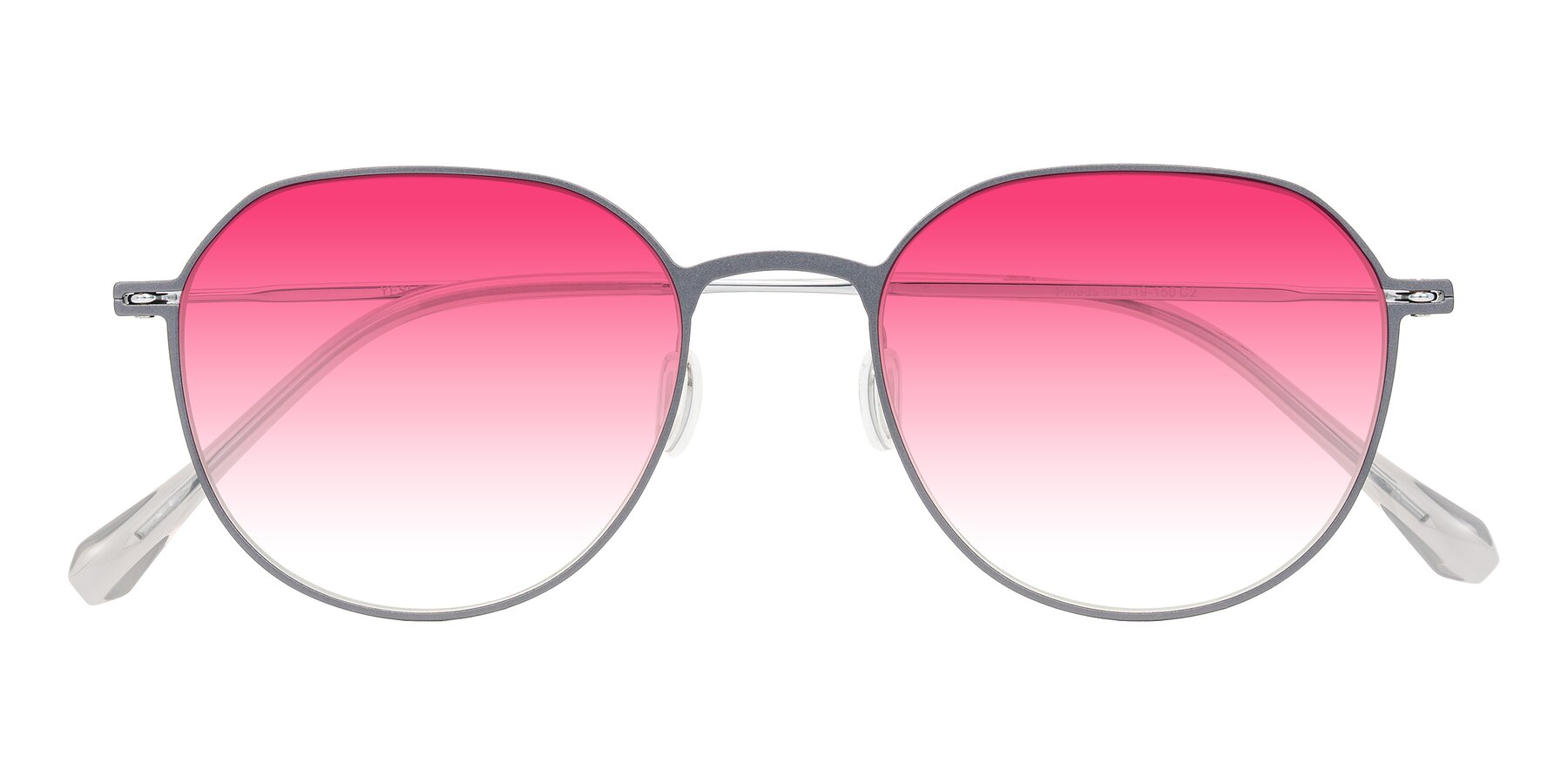Folded Front of Pineda in Gray/Silver with Pink Gradient Lenses