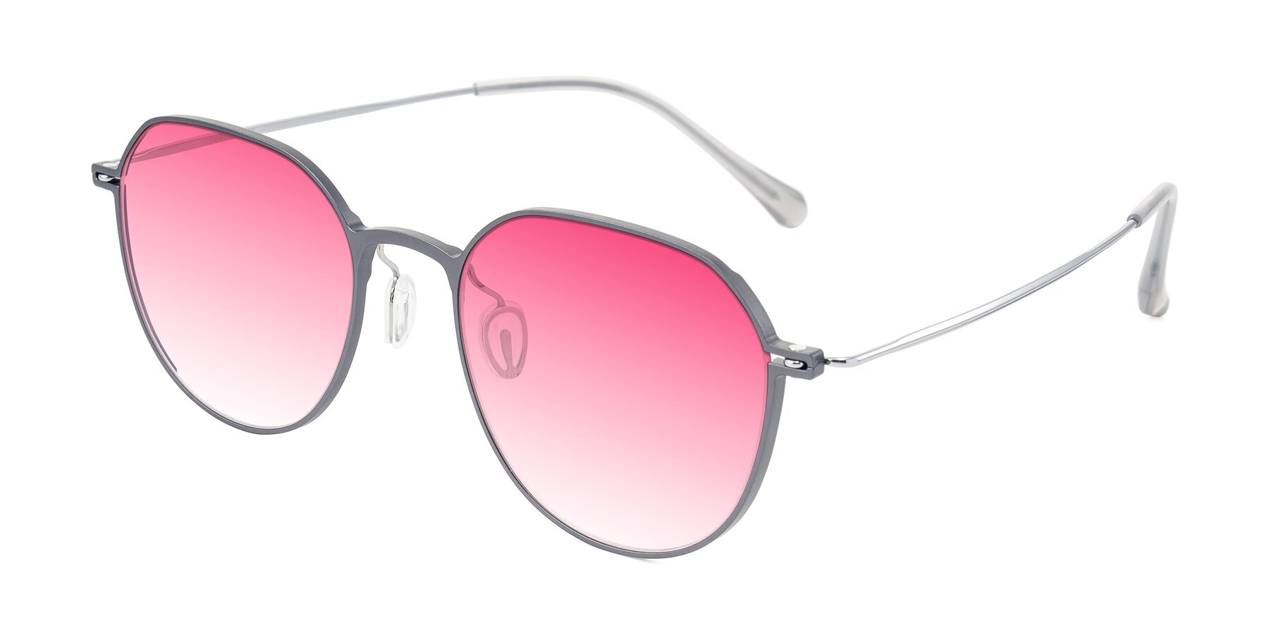 Angle of Pineda in Gray/Silver with Pink Gradient Lenses