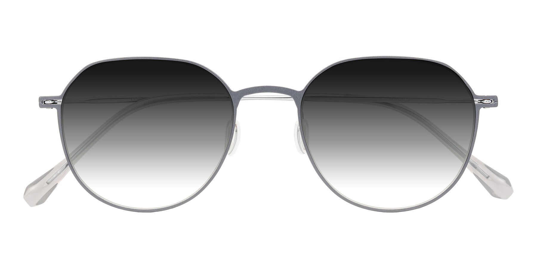 Folded Front of Pineda in Gray/Silver with Gray Gradient Lenses