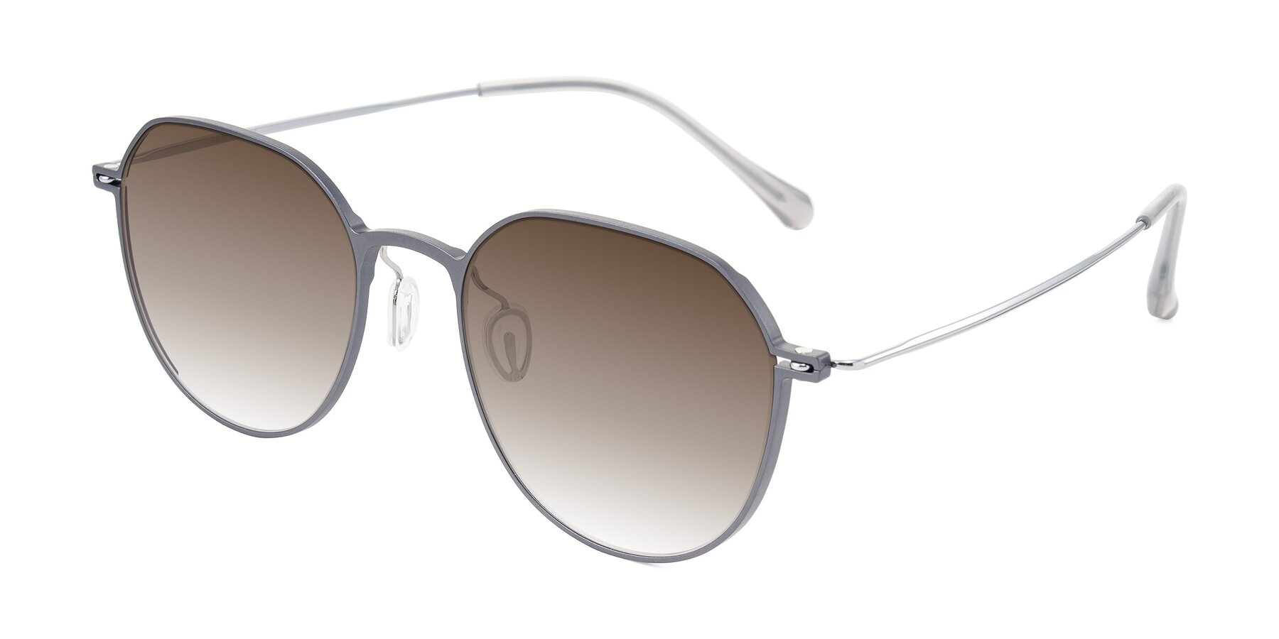 Angle of Pineda in Gray/Silver with Brown Gradient Lenses