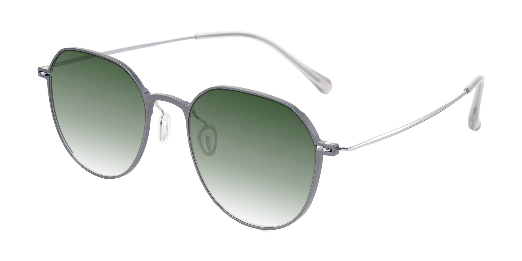 Angle of Pineda in Gray/Silver with Green Gradient Lenses