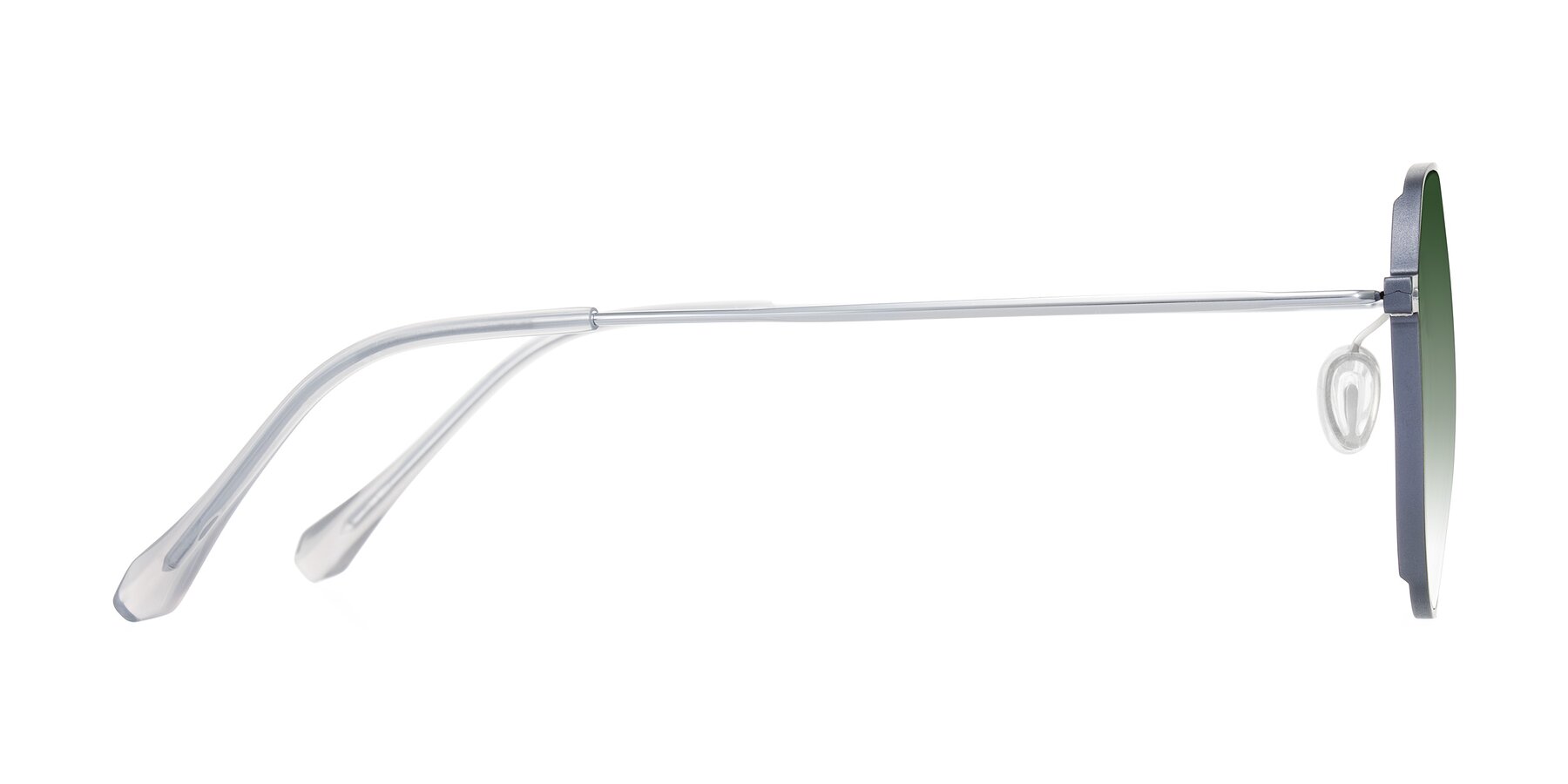 Side of Pineda in Gray/Silver with Green Gradient Lenses