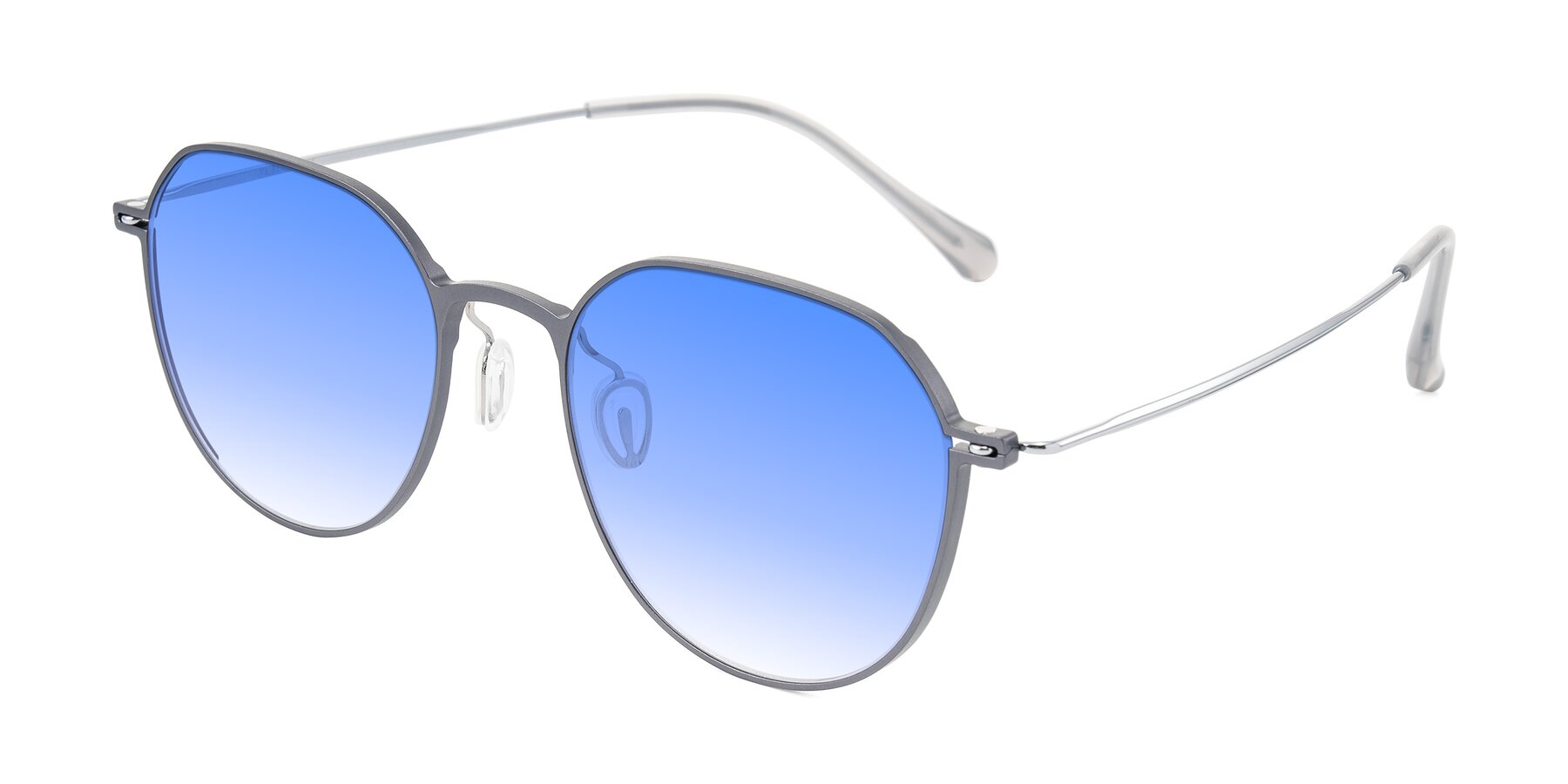 Angle of Pineda in Gray/Silver with Blue Gradient Lenses