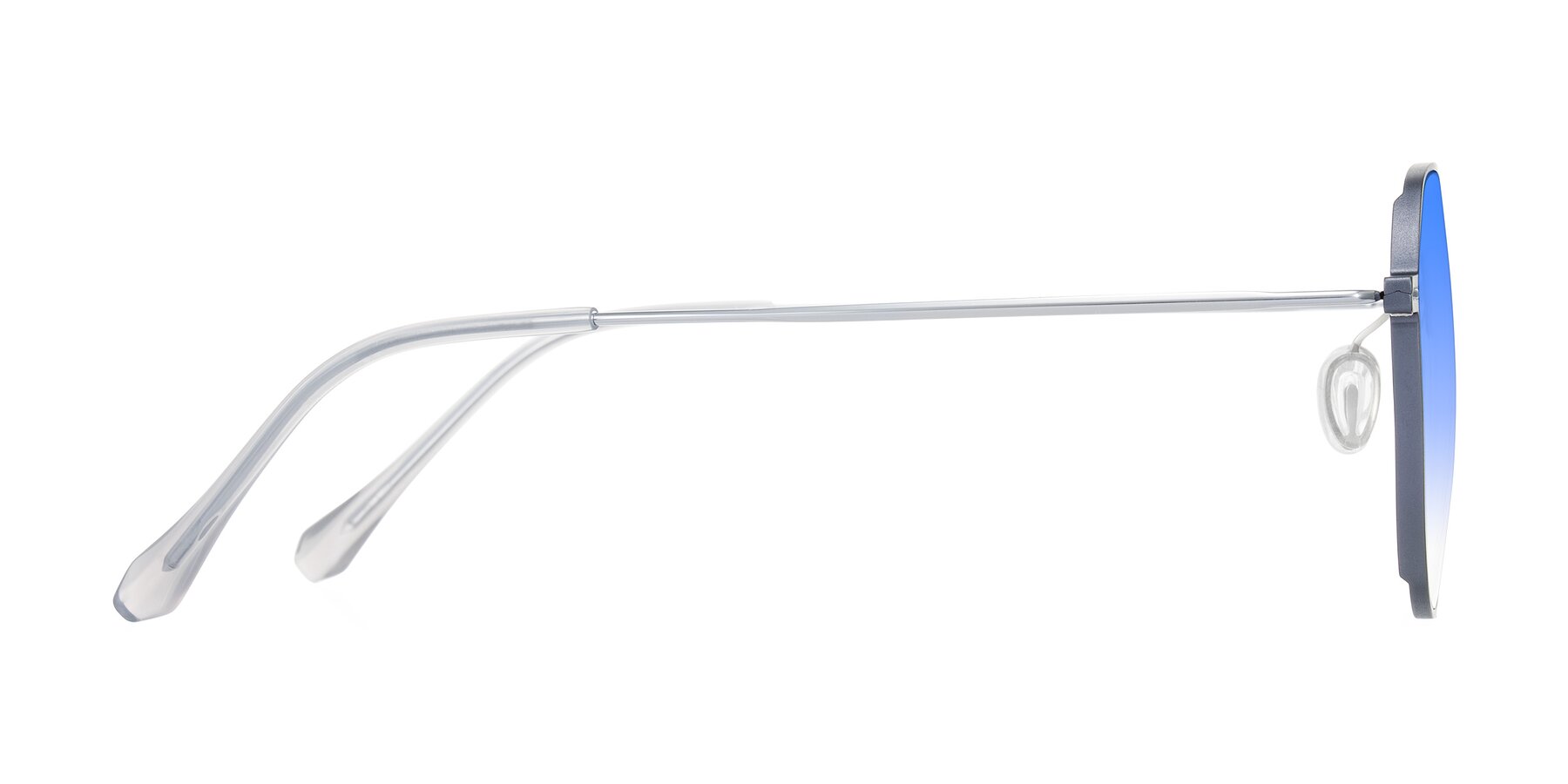 Side of Pineda in Gray/Silver with Blue Gradient Lenses