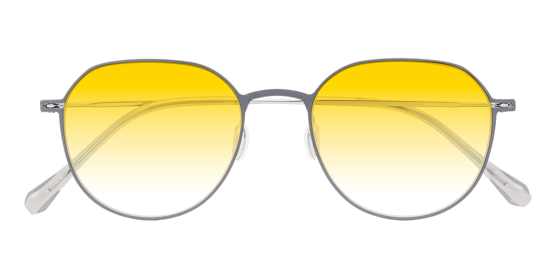 Folded Front of Pineda in Gray/Silver with Yellow Gradient Lenses