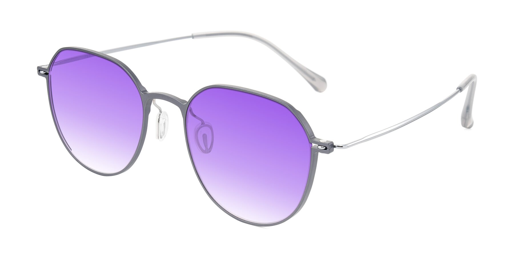 Angle of Pineda in Gray/Silver with Purple Gradient Lenses