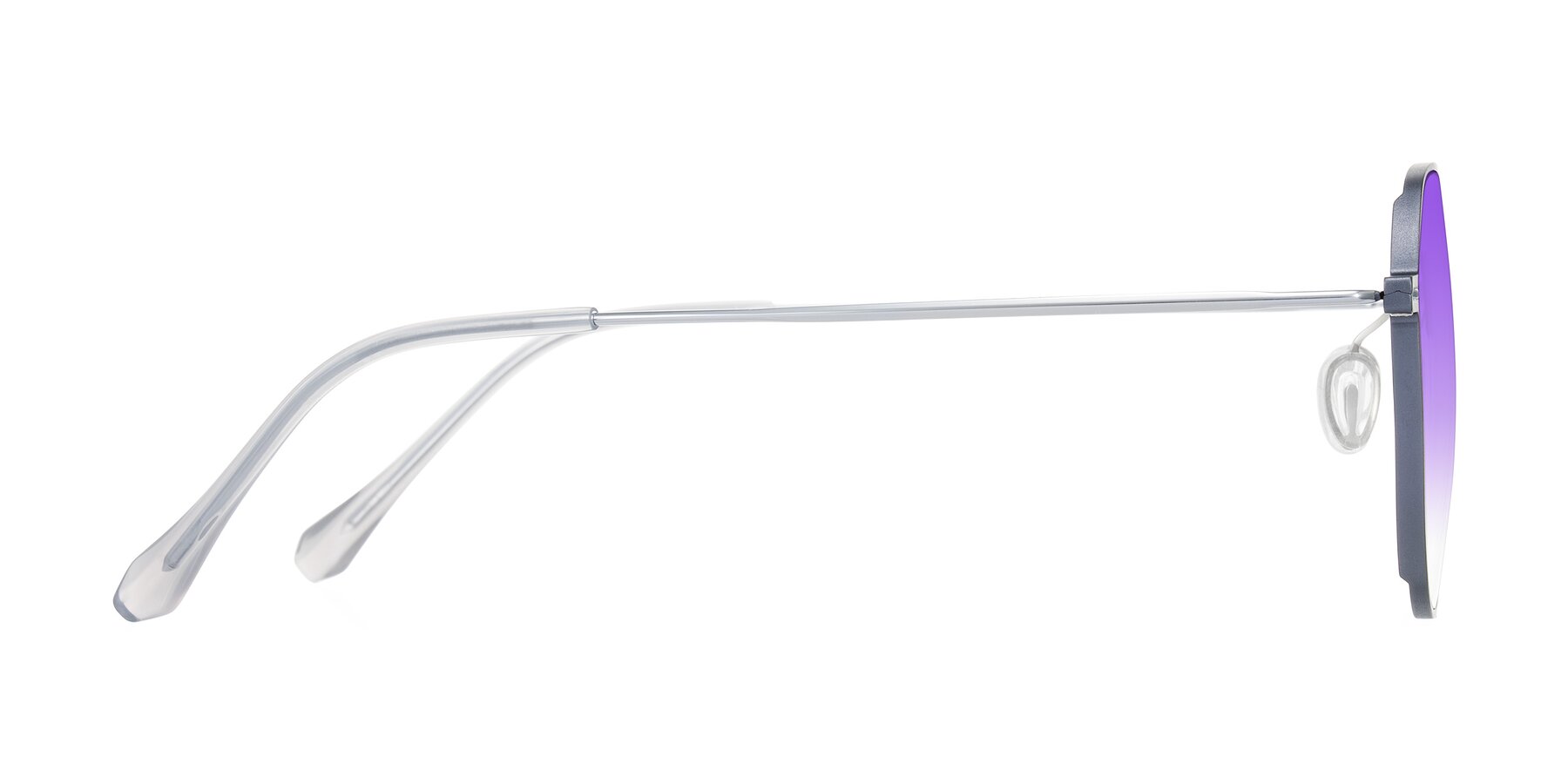 Side of Pineda in Gray/Silver with Purple Gradient Lenses