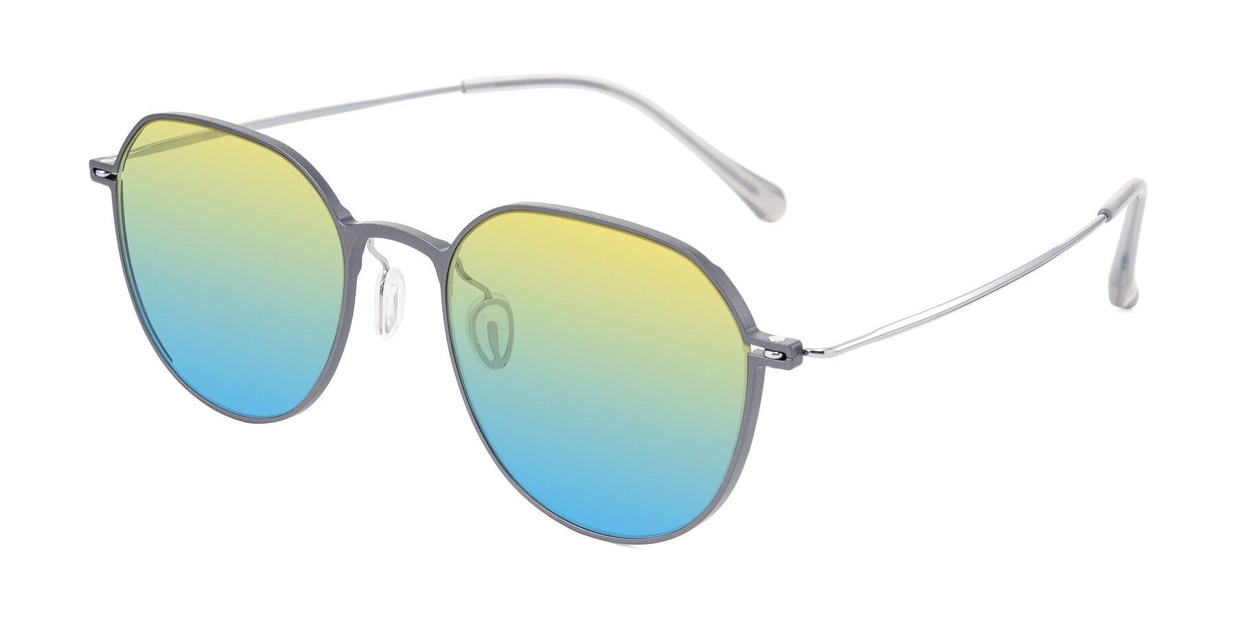 Angle of Pineda in Gray/Silver with Yellow / Blue Gradient Lenses