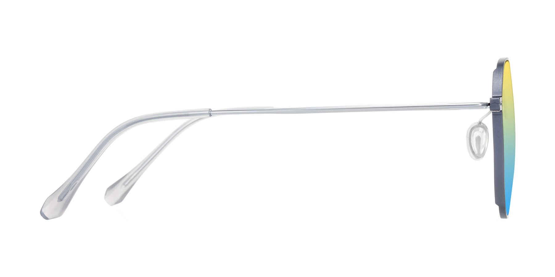 Side of Pineda in Gray/Silver with Yellow / Blue Gradient Lenses