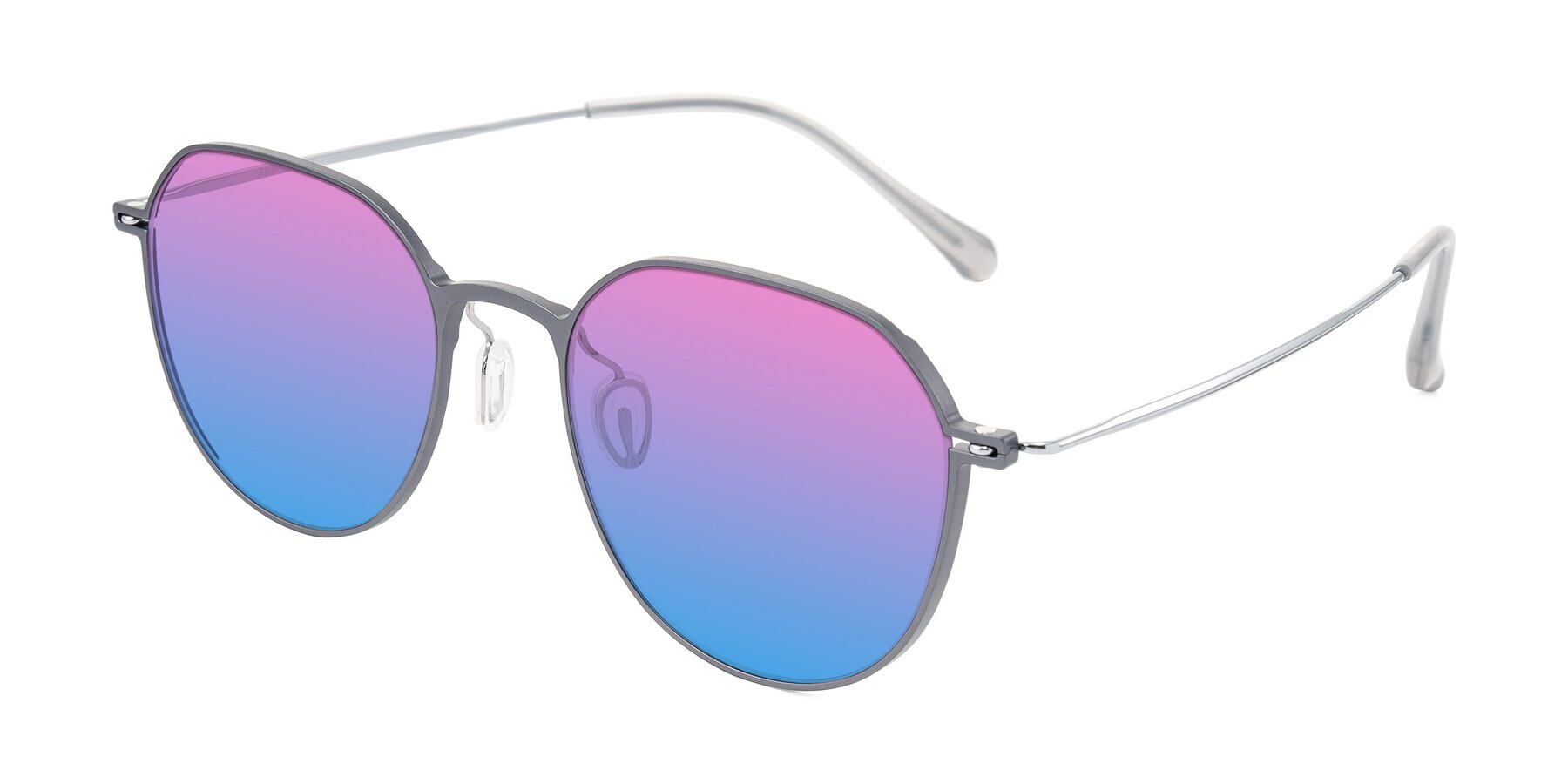 Angle of Pineda in Gray/Silver with Pink / Blue Gradient Lenses
