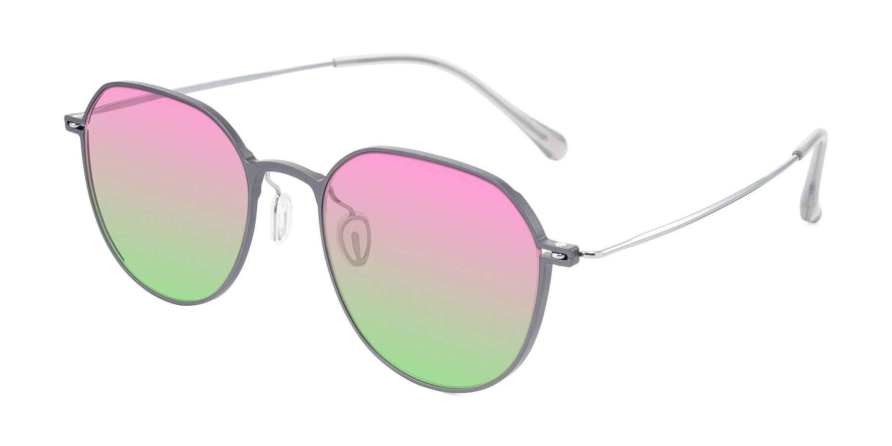 Angle of Pineda in Gray/Silver with Pink / Green Gradient Lenses