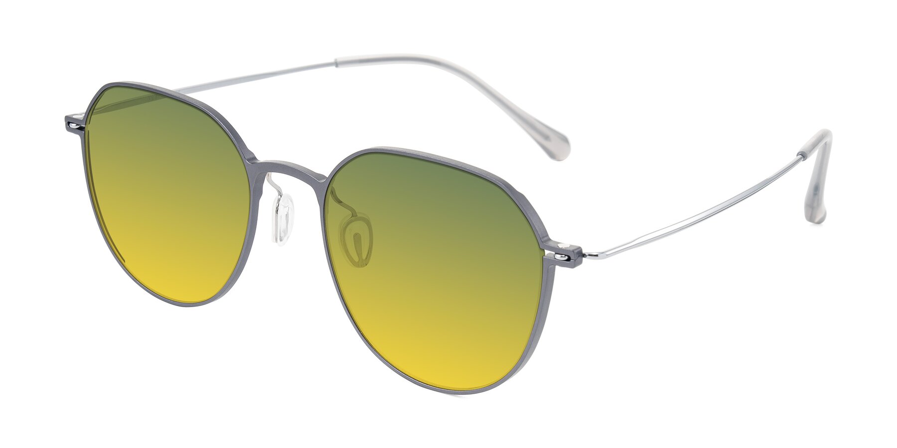 Angle of Pineda in Gray/Silver with Green / Yellow Gradient Lenses