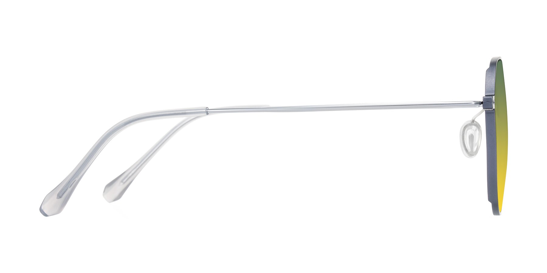 Side of Pineda in Gray/Silver with Green / Yellow Gradient Lenses