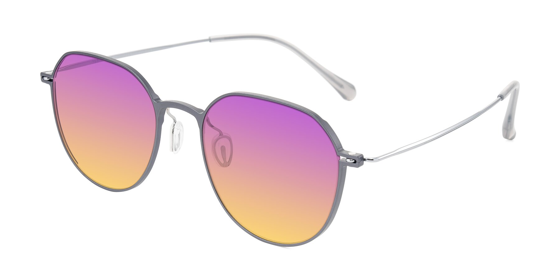 Angle of Pineda in Gray/Silver with Purple / Yellow Gradient Lenses