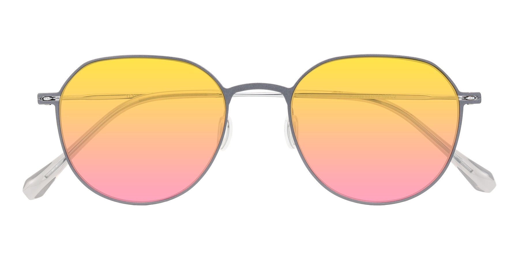 Folded Front of Pineda in Gray/Silver with Yellow / Pink Gradient Lenses