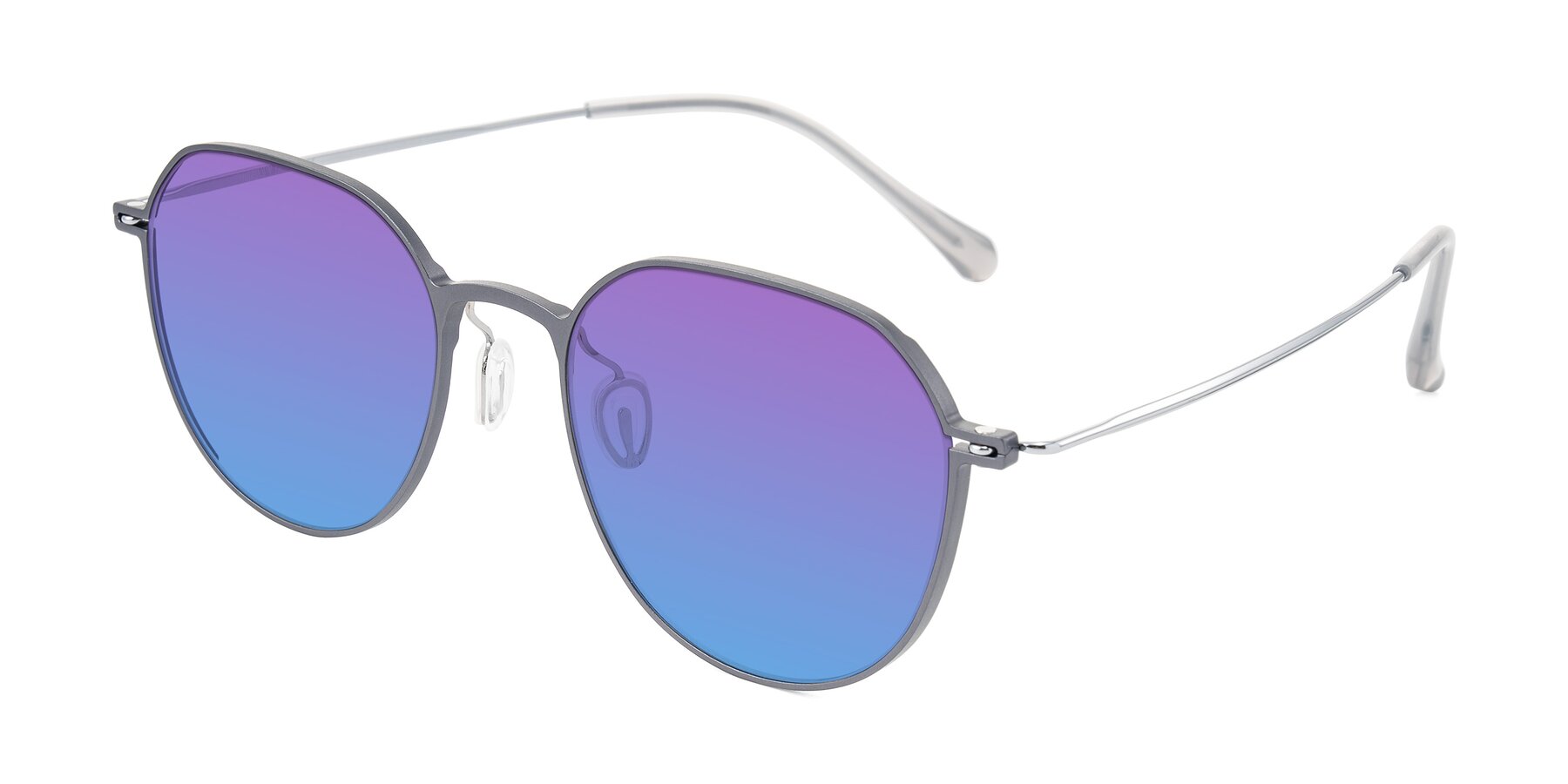 Angle of Pineda in Gray/Silver with Purple / Blue Gradient Lenses