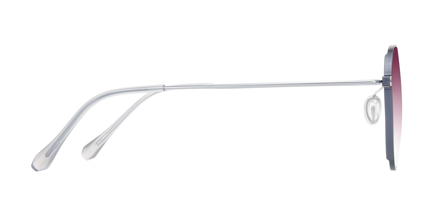 Side of Pineda in Gray/Silver with Wine Gradient Lenses