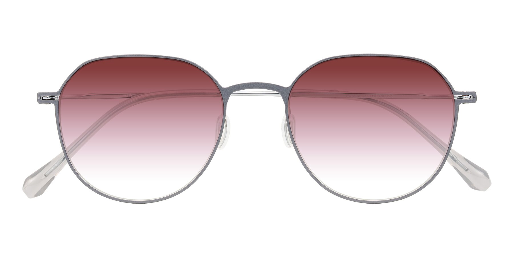 Folded Front of Pineda in Gray/Silver with Garnet Gradient Lenses