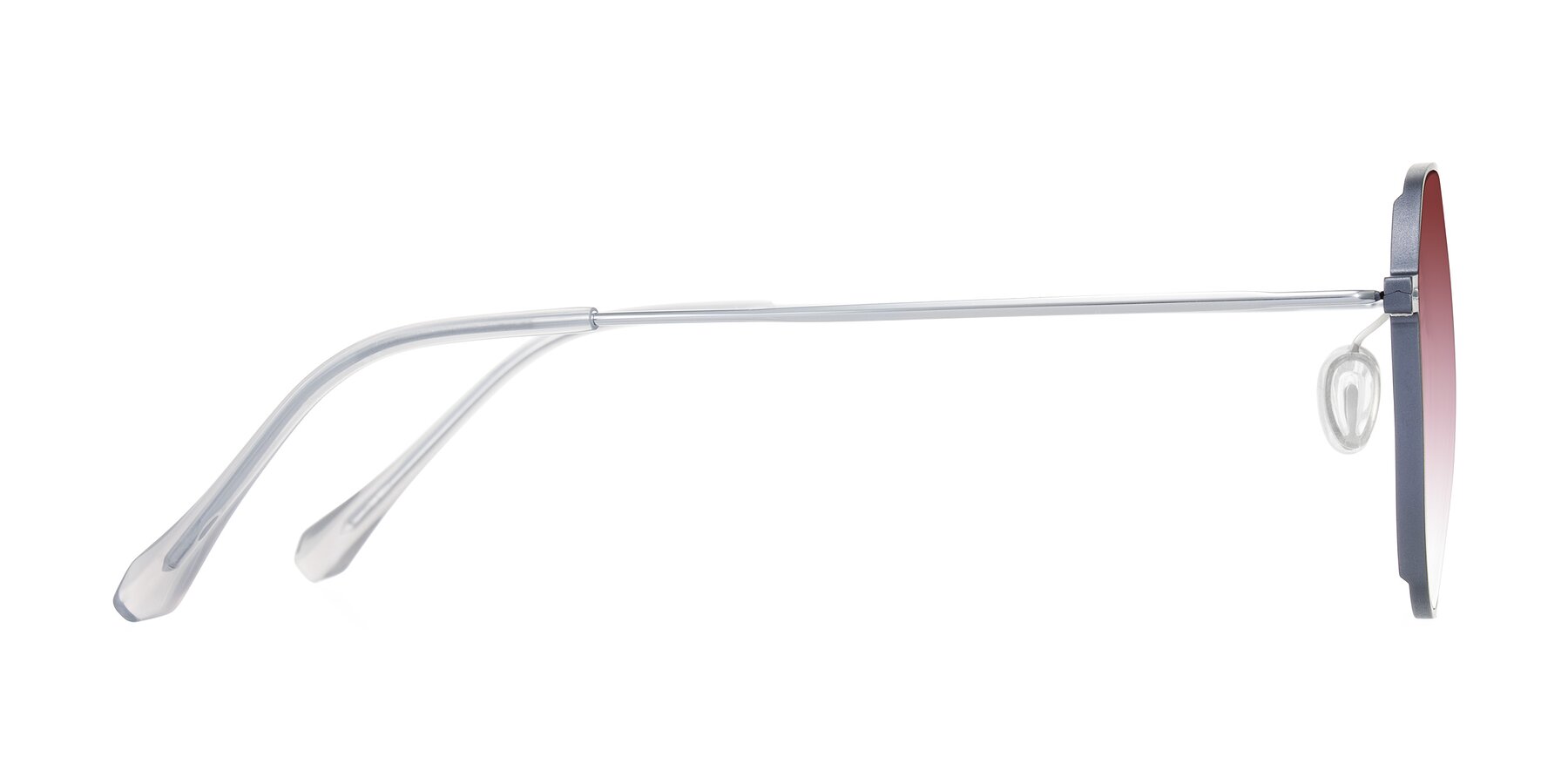 Side of Pineda in Gray/Silver with Garnet Gradient Lenses