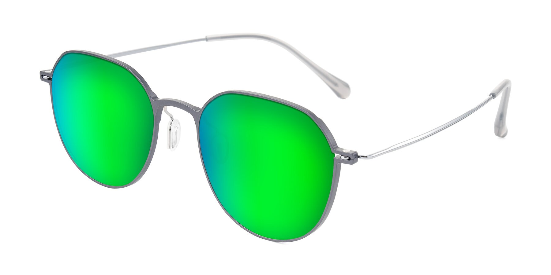 Angle of Pineda in Gray/Silver with Green Mirrored Lenses