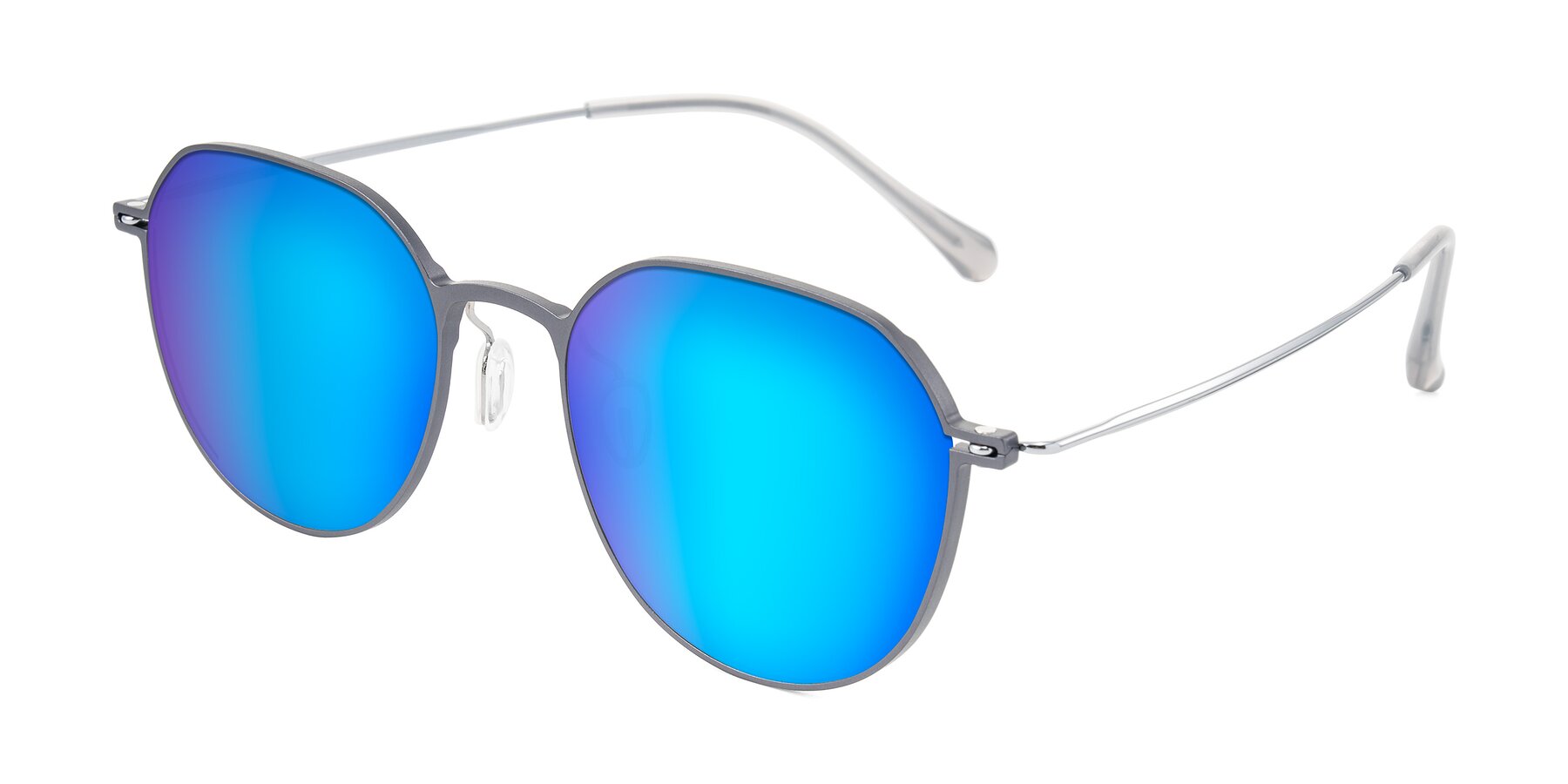 Angle of Pineda in Gray/Silver with Blue Mirrored Lenses