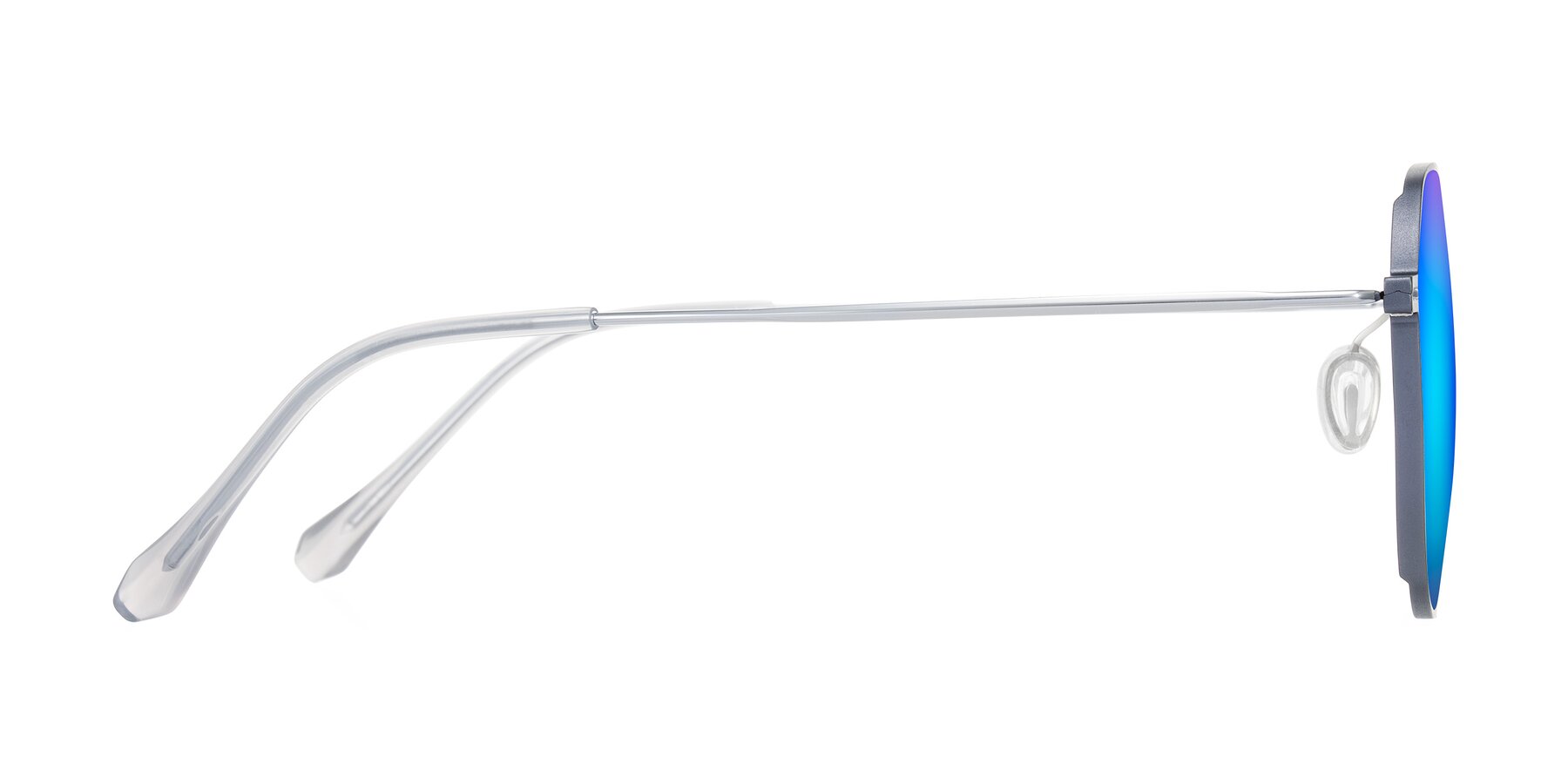 Side of Pineda in Gray/Silver with Blue Mirrored Lenses