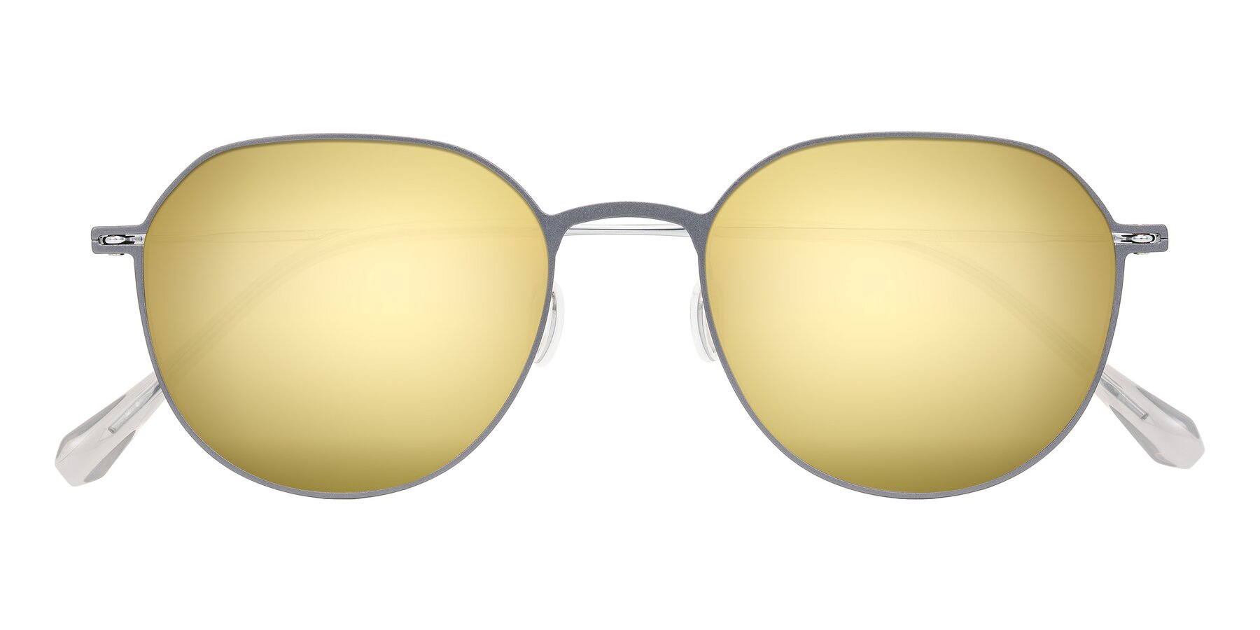 Folded Front of Pineda in Gray/Silver with Gold Mirrored Lenses