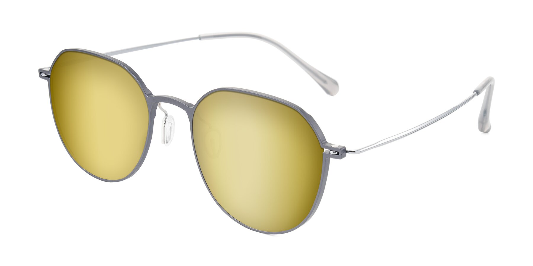 Angle of Pineda in Gray/Silver with Gold Mirrored Lenses