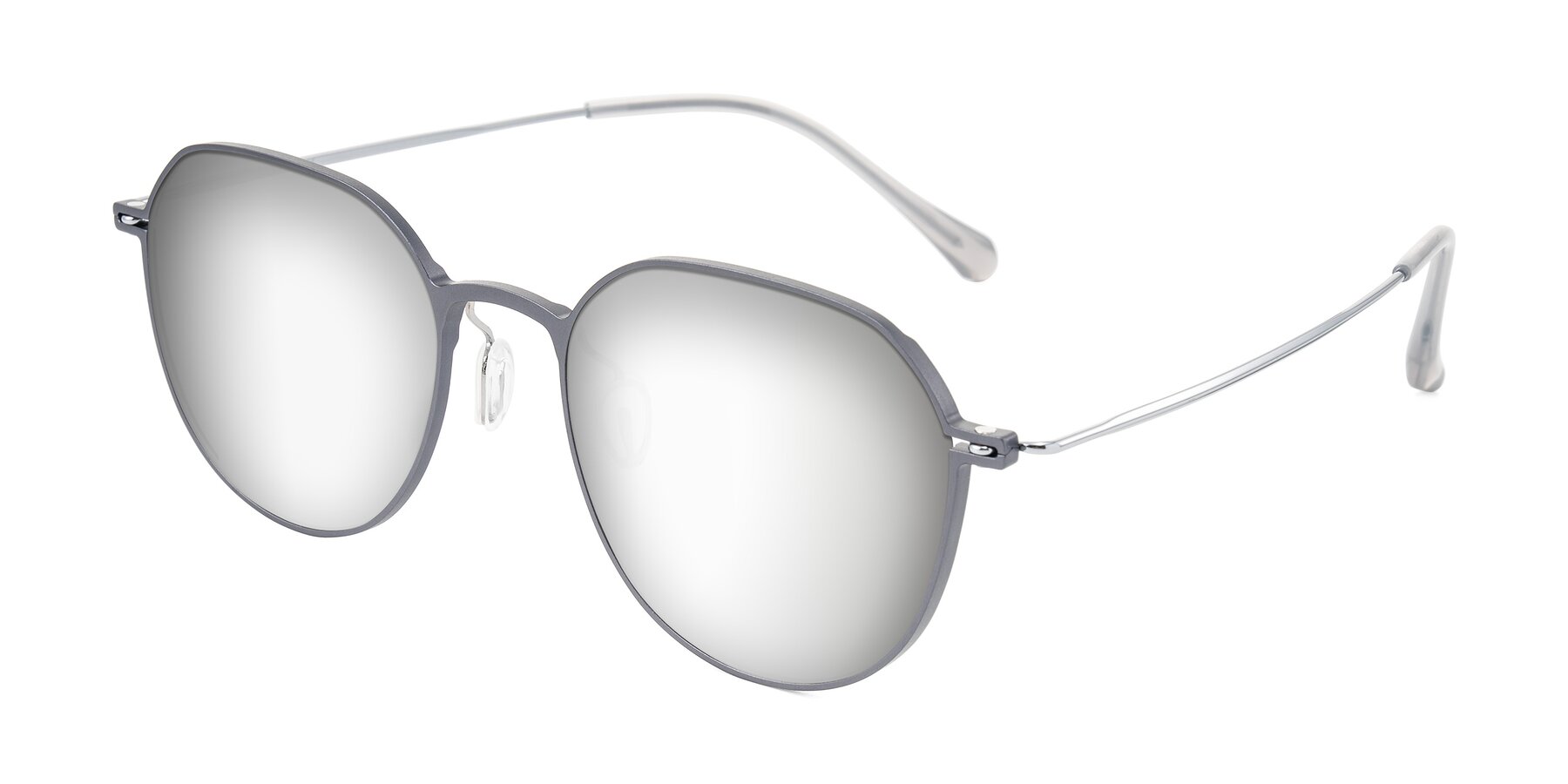 Angle of Pineda in Gray/Silver with Silver Mirrored Lenses