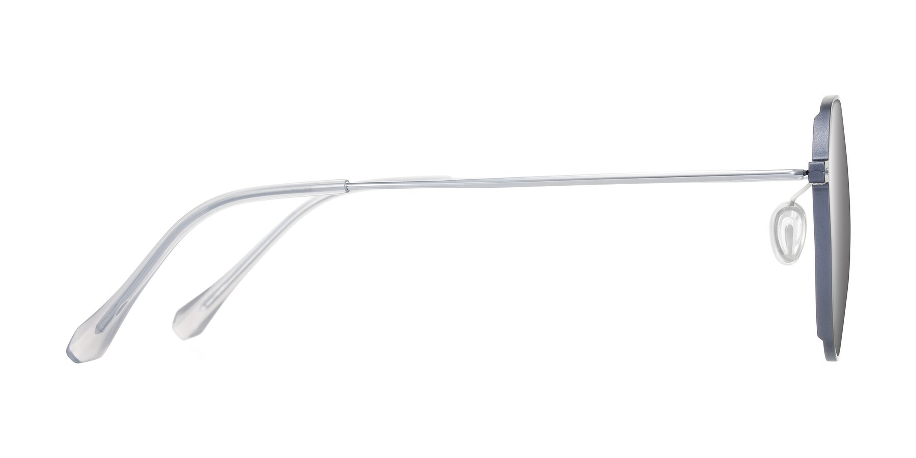 Side of Pineda in Gray/Silver with Silver Mirrored Lenses