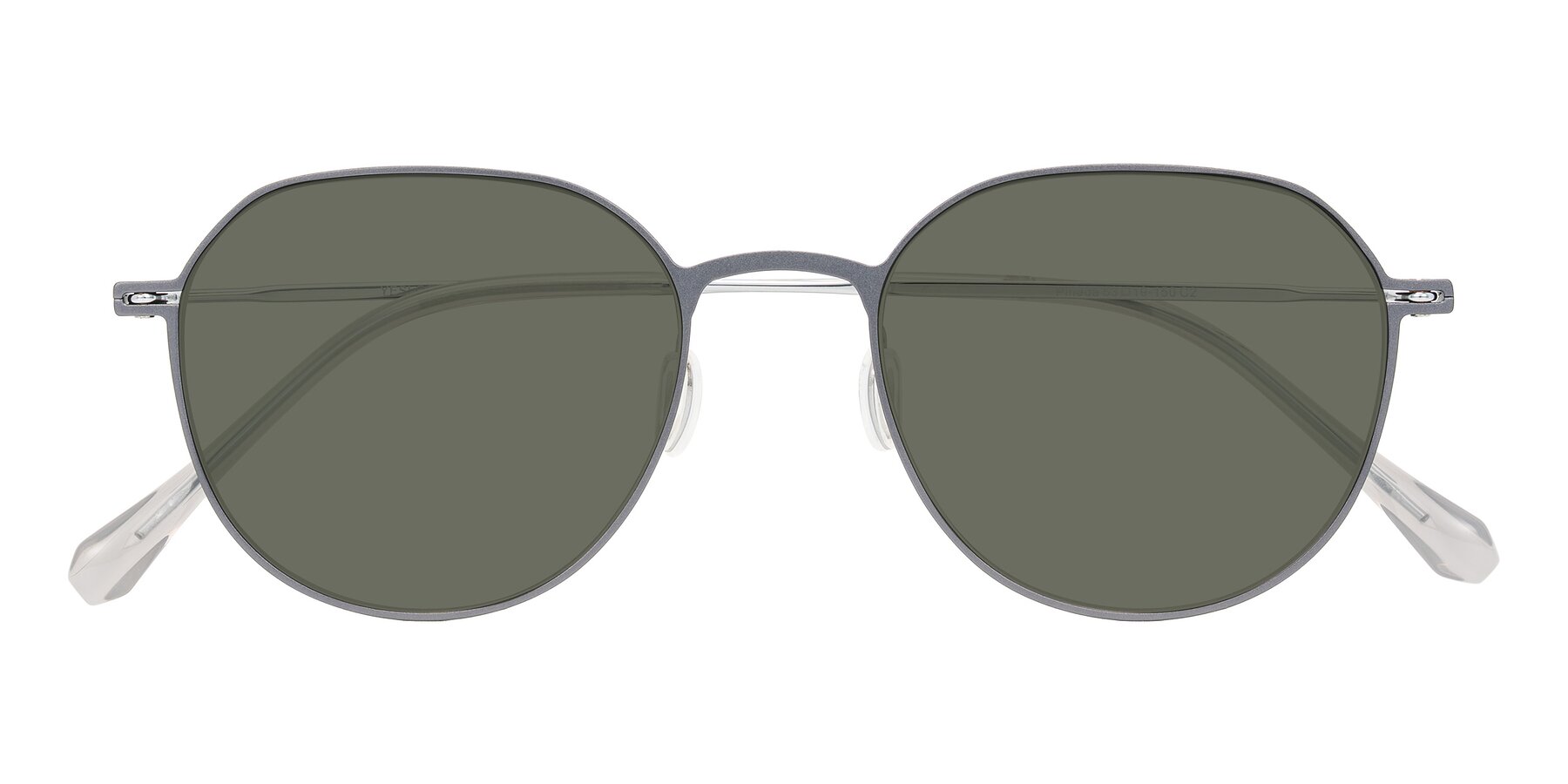 Folded Front of Pineda in Gray/Silver with Gray Polarized Lenses