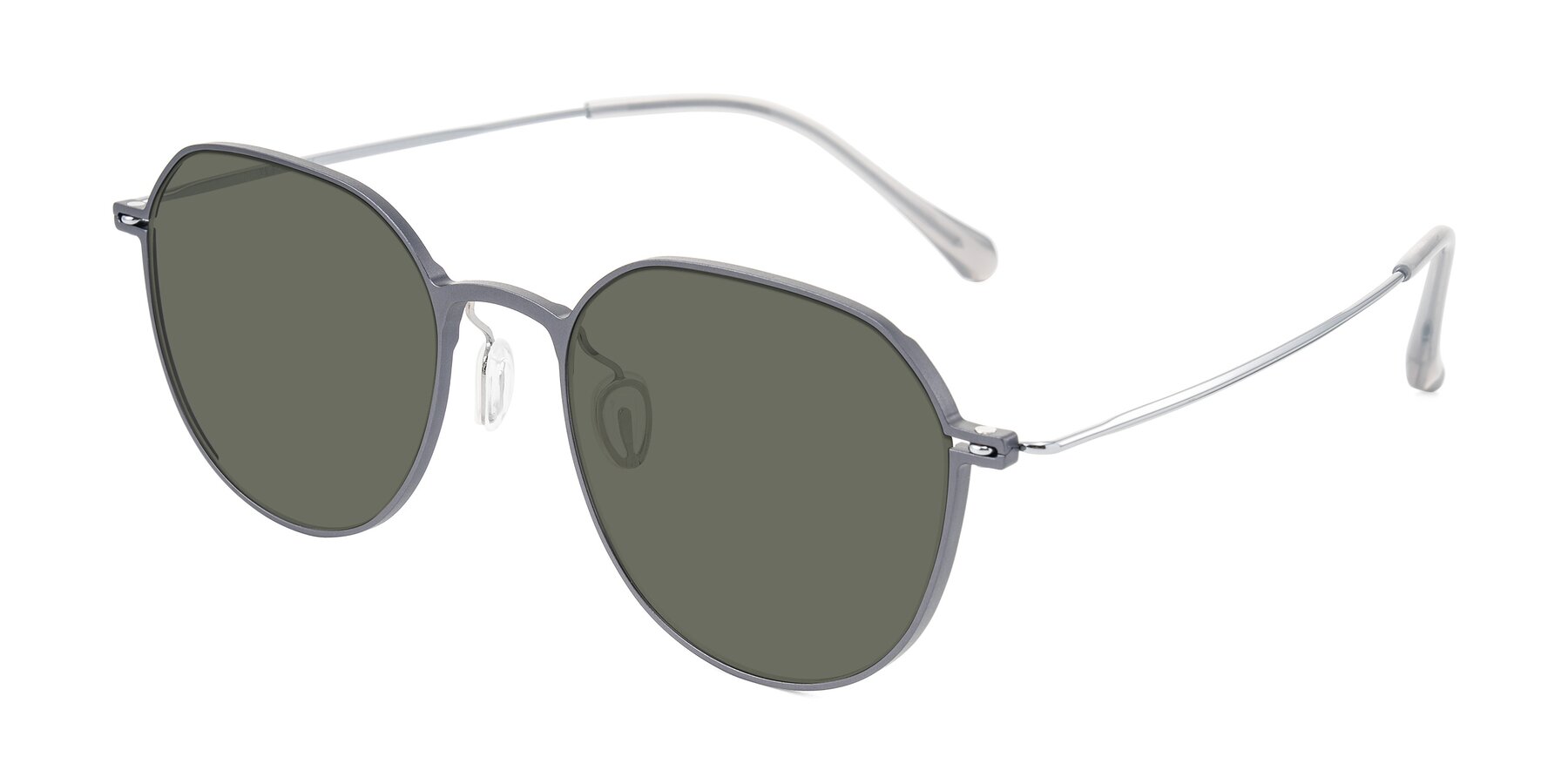 Angle of Pineda in Gray/Silver with Gray Polarized Lenses