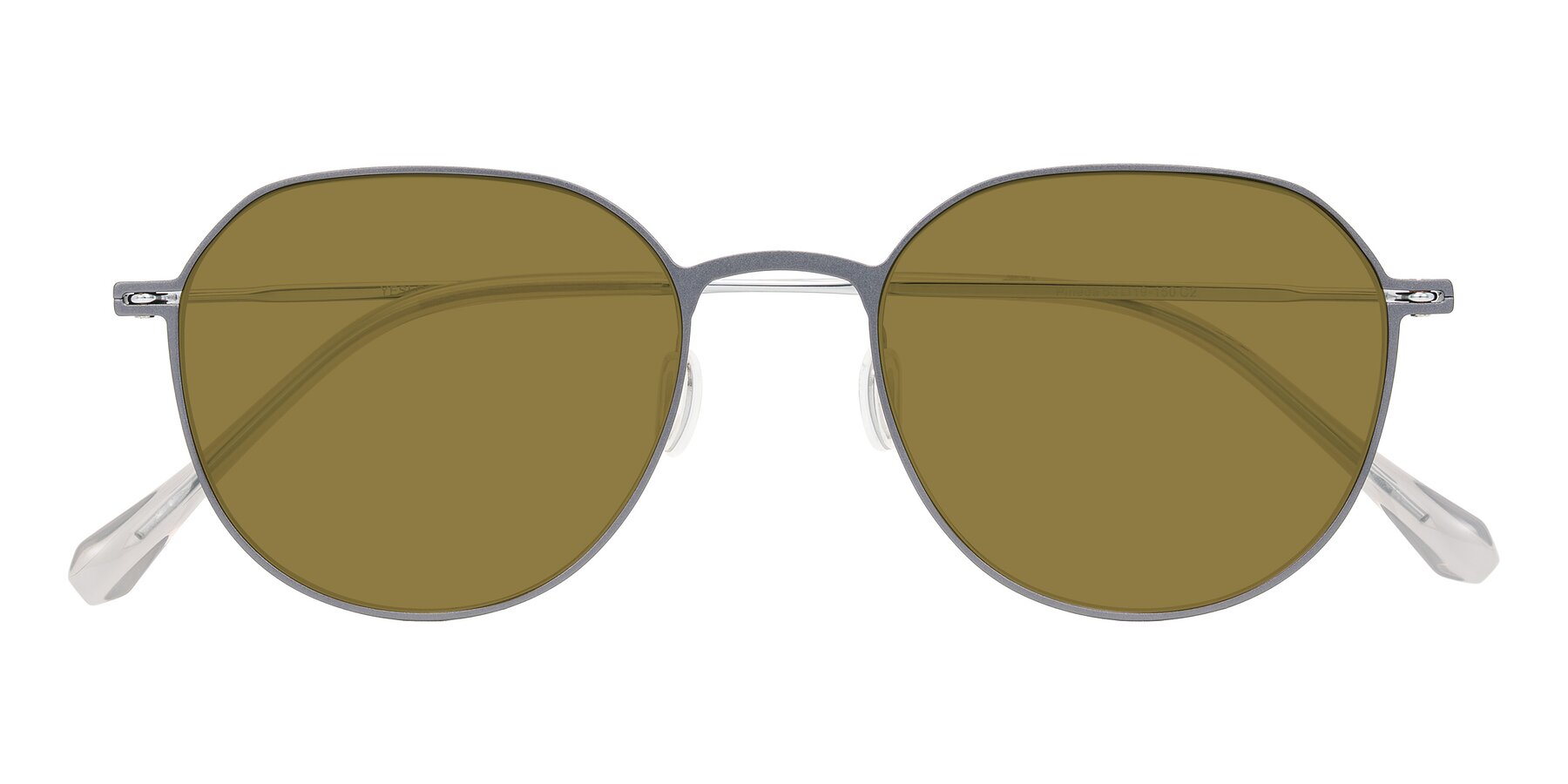 Folded Front of Pineda in Gray/Silver with Brown Polarized Lenses