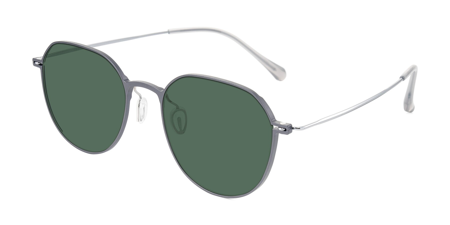 Angle of Pineda in Gray/Silver with Green Polarized Lenses