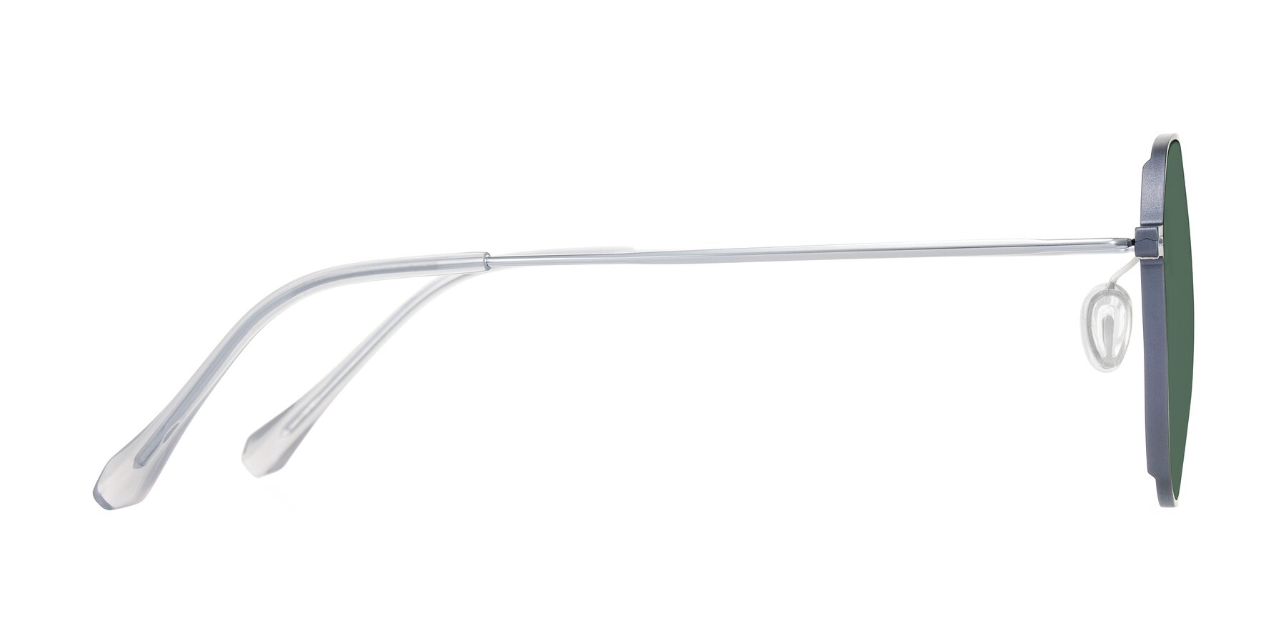 Side of Pineda in Gray/Silver with Green Polarized Lenses